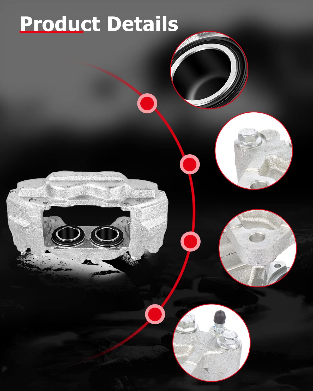 cciyu 19-2985 19-2984 Front Left & Right Brake Calipers Without Bracket For Toyota For 4Runner/For FJ Cruiser/For Tacoma/For Tun