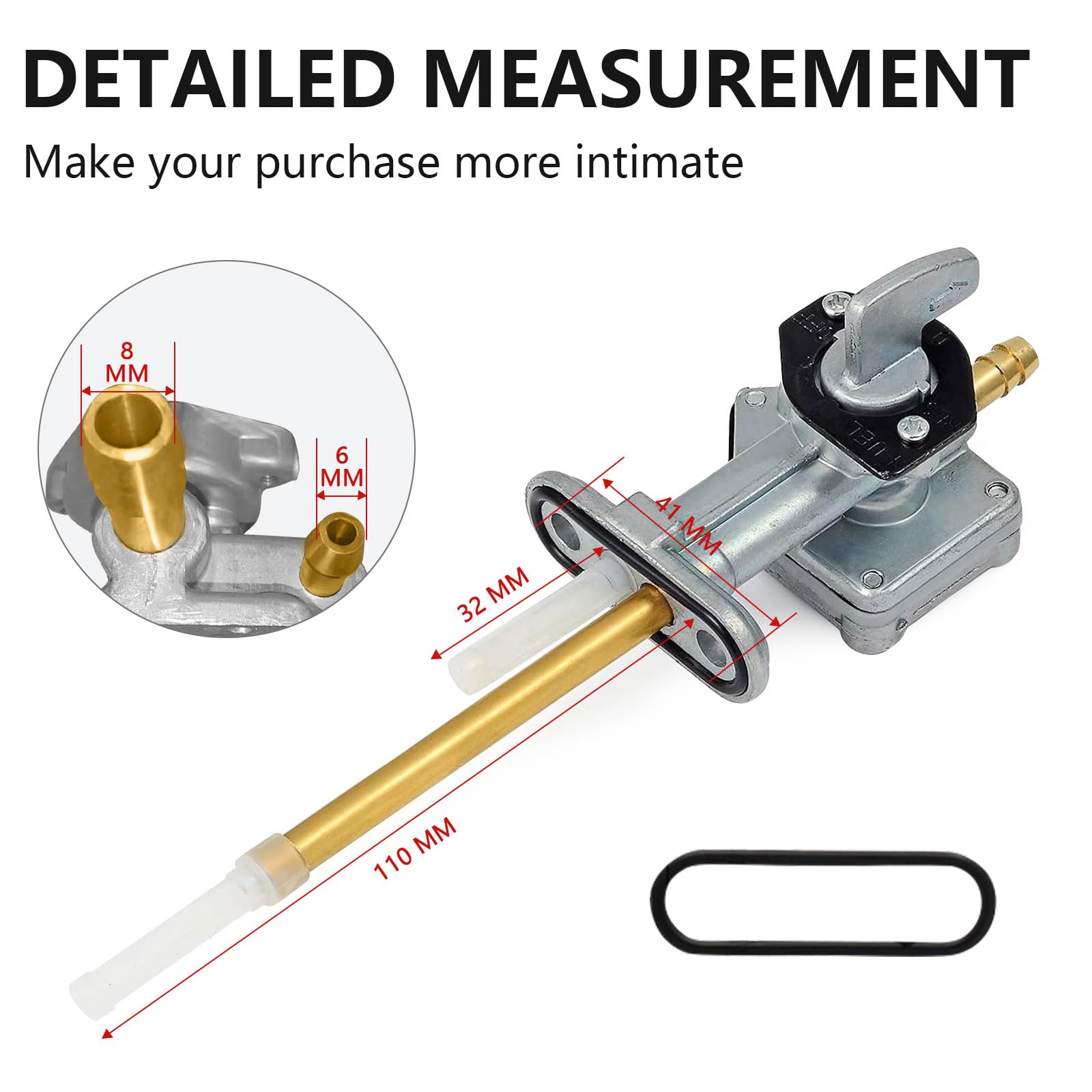 Moto1988 Fuel Valve Petcock Tank Switch Compatible With Kawasaki Ninja 250 250R Ex250F 1988-2007 Oem 51023-1393 51023-1139