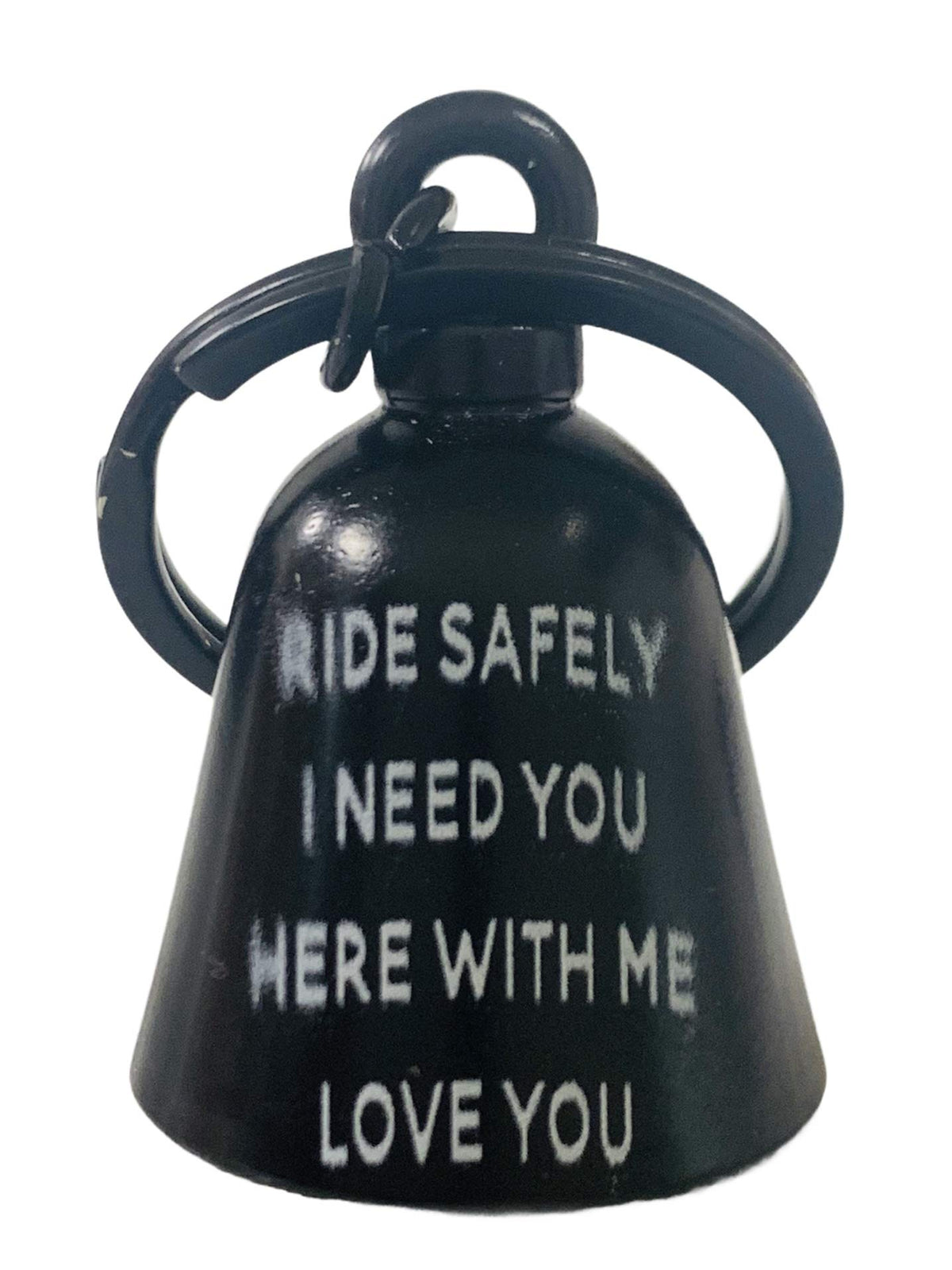 Kustom Cycle Parts '' Ride Safely I Need You Here With Me Love You Motorcycle 'Evil Spirits' Biker Guard Bell. (Gloss Black Bell