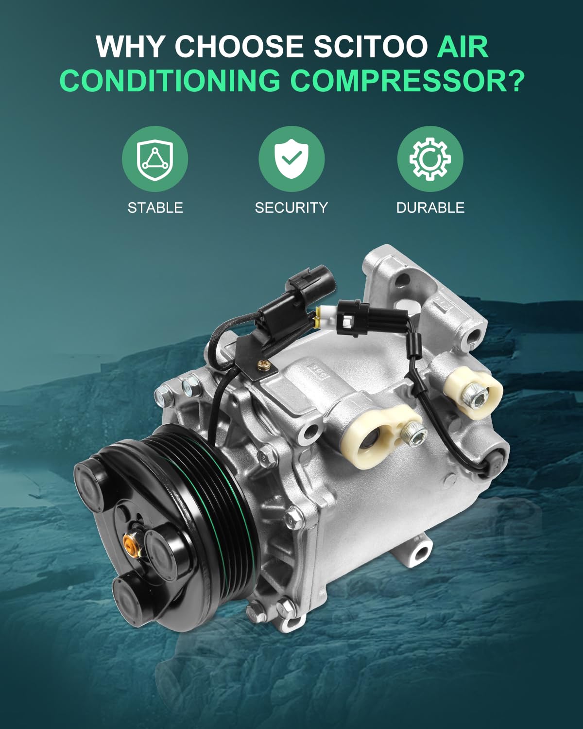 Scitoo Ac Compressor For Chrysler Sebring For Dodge Stratus For Mitsubishi Eclipse Galant Lancer Mirage 1.5L 1.8L 2.0L 2.4L 1998