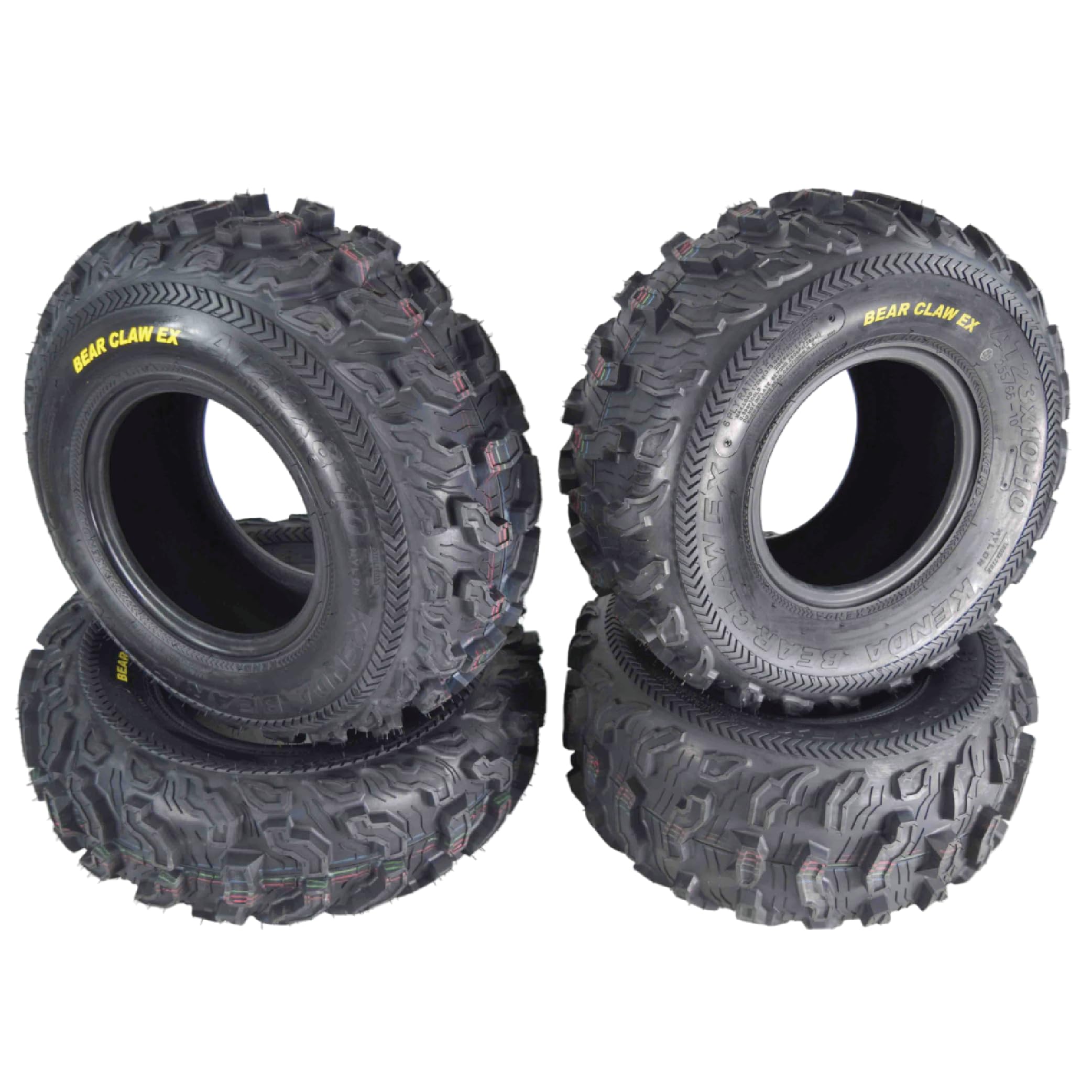 Kenda Bearclaw Ex K573-23X8-10 Front & 23X10-10 Rear Tires For All Terrain (Atv), Utv, And Side By Side (Sxs) Vehicles - 6-Ply -