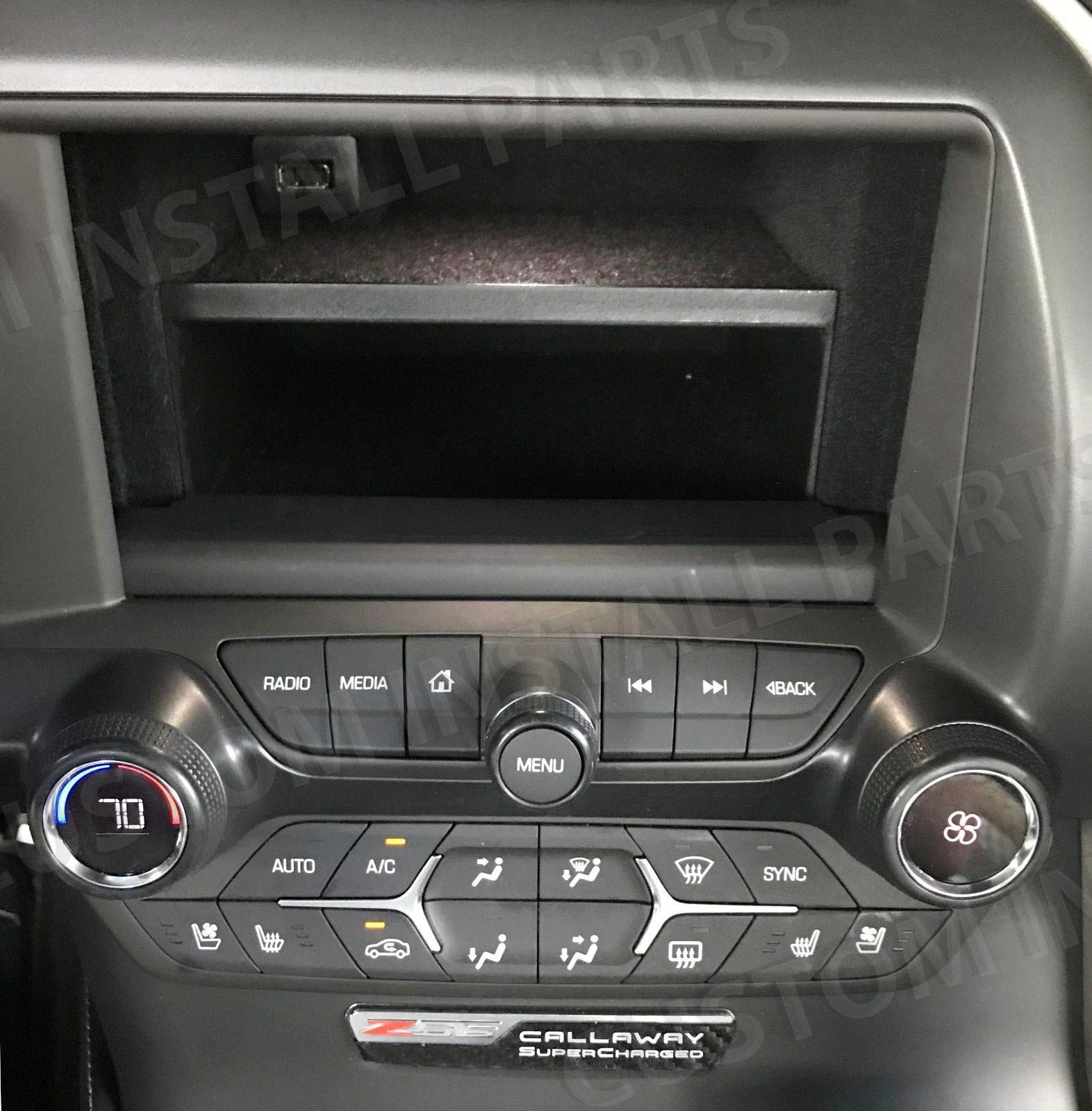Custom Install Parts Dash Storage Bin Organizer Accessory Shelf Cubby - Black - Fits 2014 2015 2016 2017 2018 2019 C7 Stingray Z