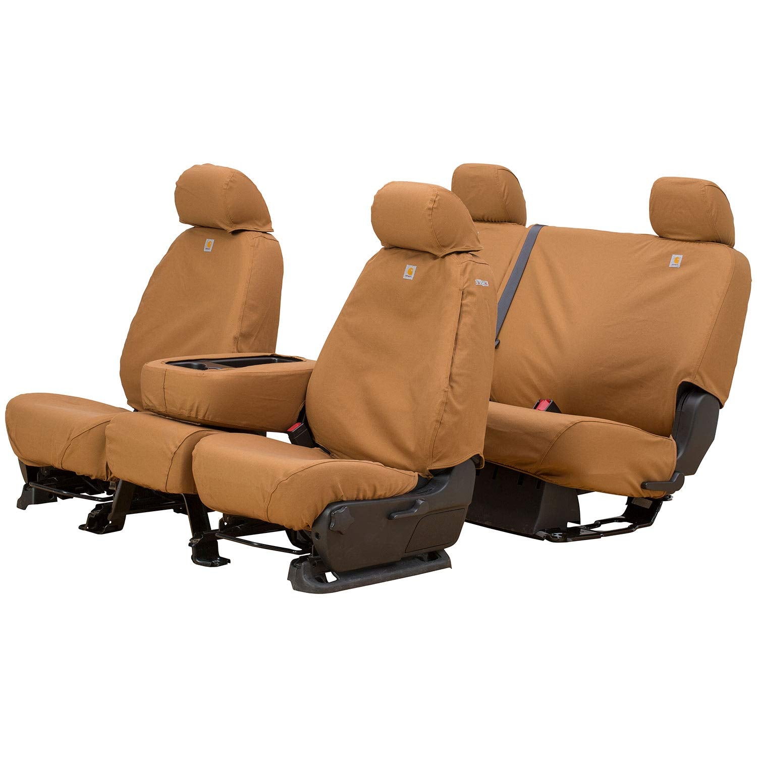 Covercraft Ssc8433Cabn Carhartt Seatsaver Second Row Custom Fit Seat Cover For Select Toyota Tundra Models - Duck Weave (Brown)