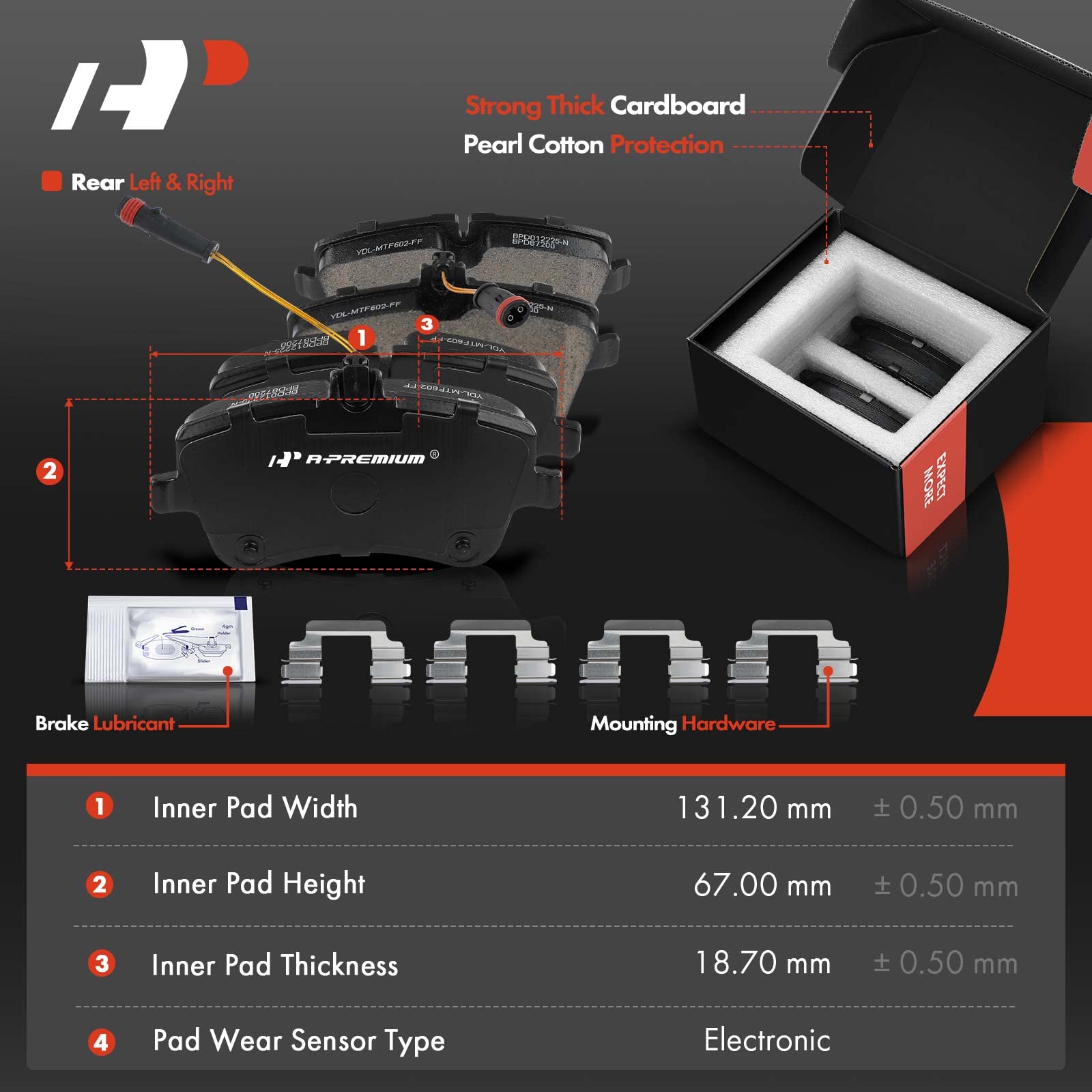 A-Premium 11.34 Inch (288Mm) Front Vented Disc Brake Rotors + Ceramic Pads Kit Compatible With Select Mercedes-Benz Models - W20