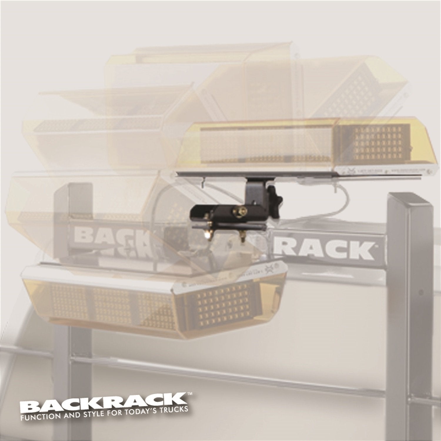 Realtruck Backrack Flooding Light Bracket, 16X7 | Center Mount, Black | 91002Recf | Universal W/Backrack Frame'S