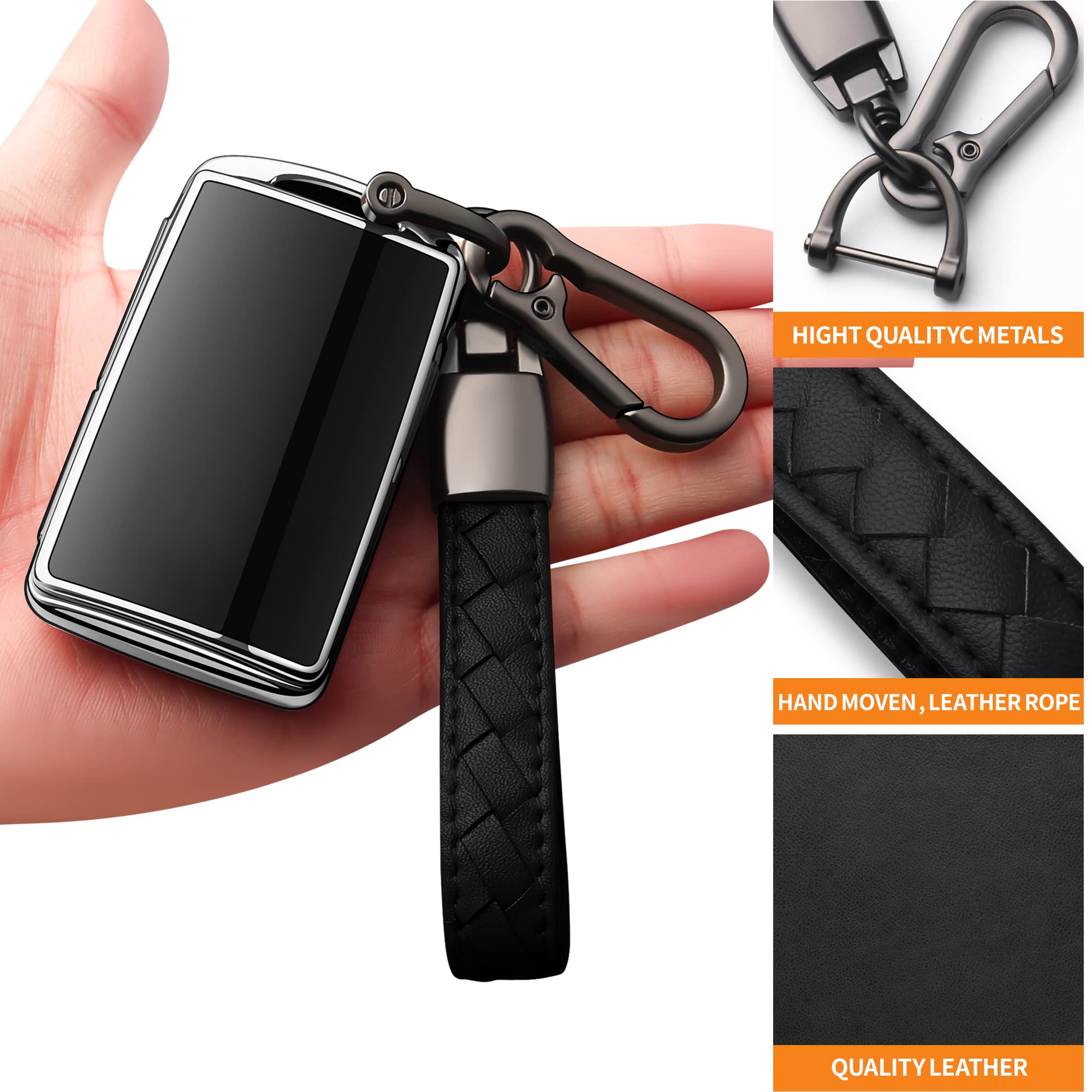 Sindeda for Mazda Key Fob Cover with Keychain Key Case Key Shell 360 Degree Full Protection Compatible with 2019-2024 Mazda 3, M