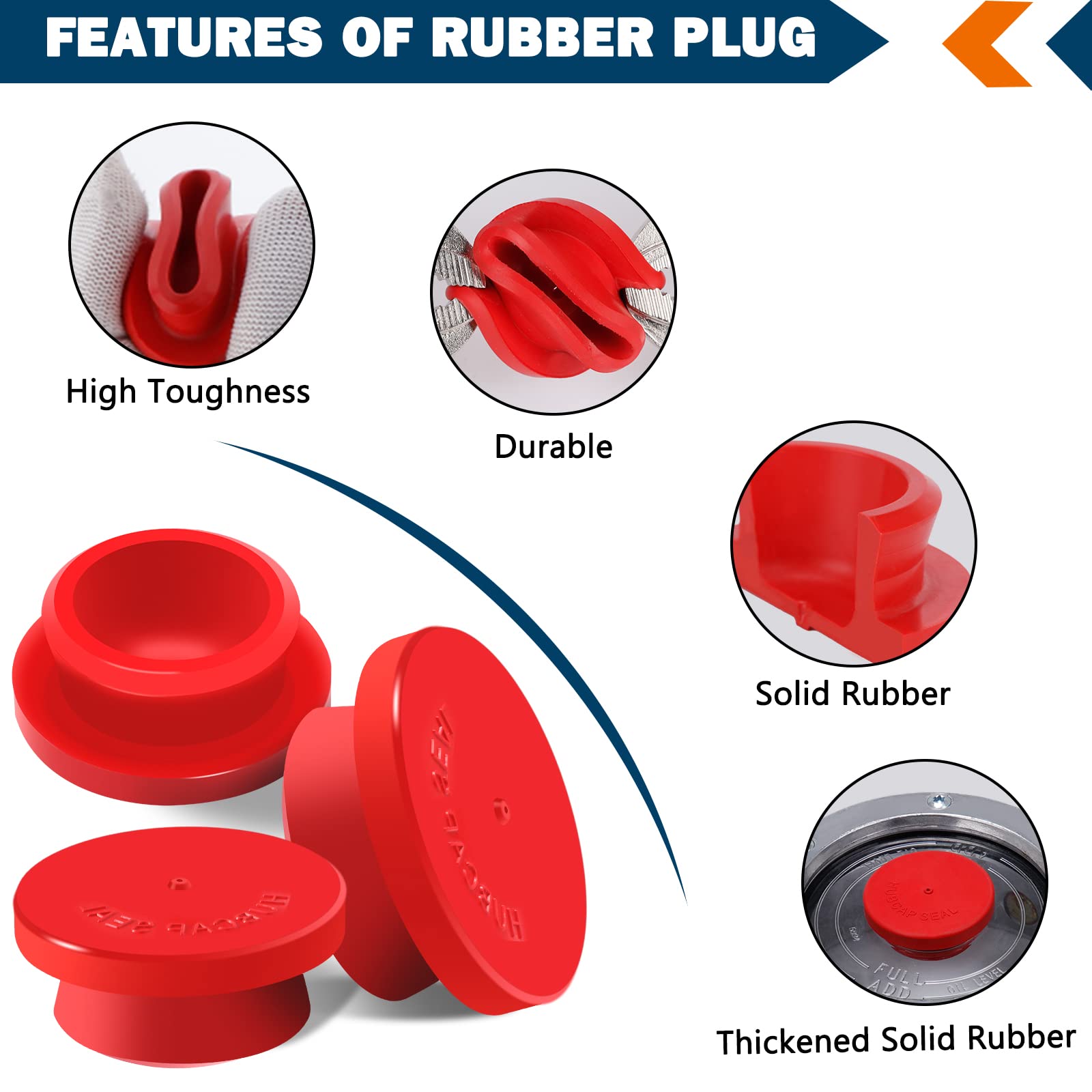 Cheemuii 20 Pcs Hubcap Rubber Plugs 1-1/8'' Wheel Fit For Trailer Hub Cap Replace Stemco 359-5990 Fit For Stemco 343-4009 343-40