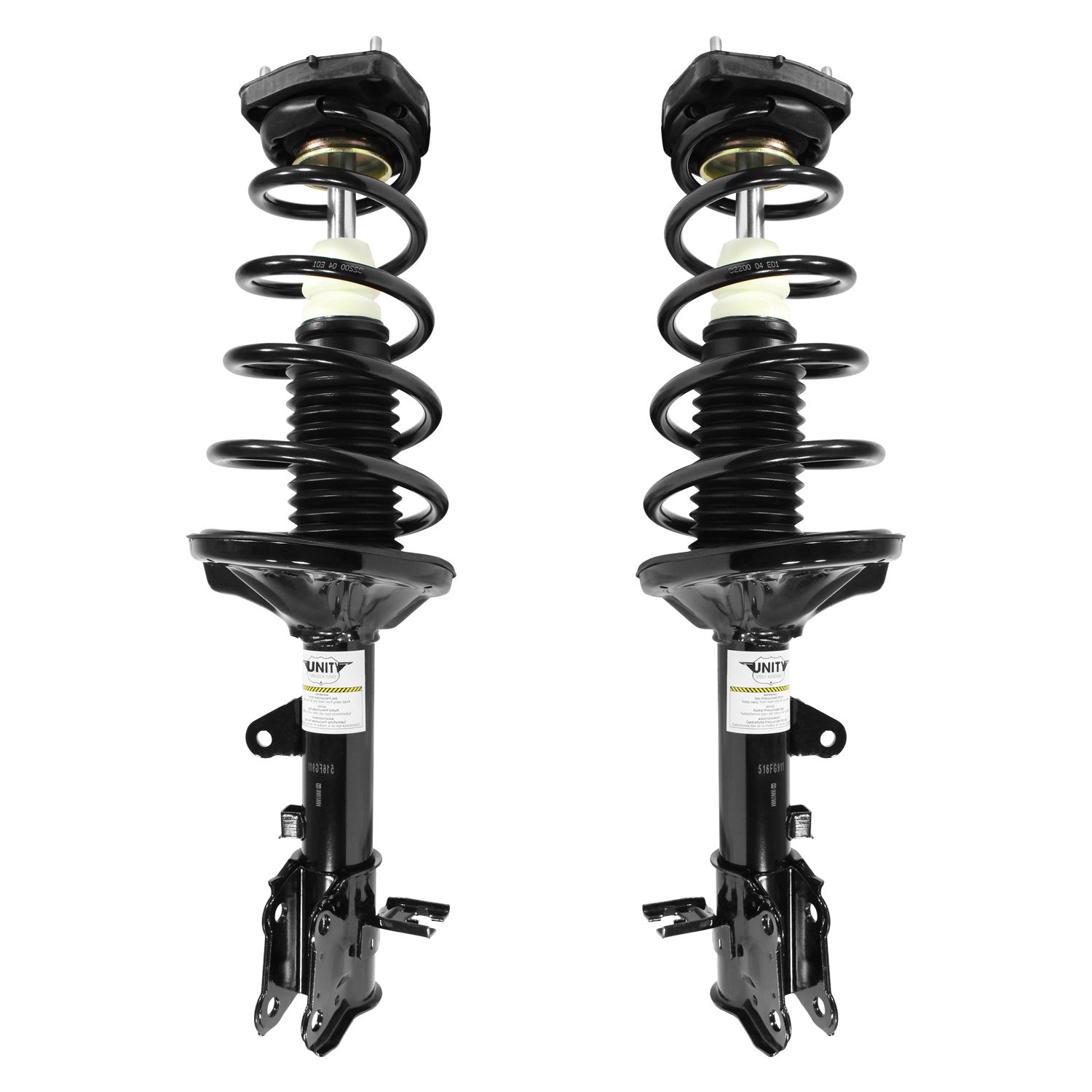 Unity Complete Strut Assembly Kit for 2000-2006 Hyundai Elantra, Model 2-15911-15912-001, Rear 2 Wheel.