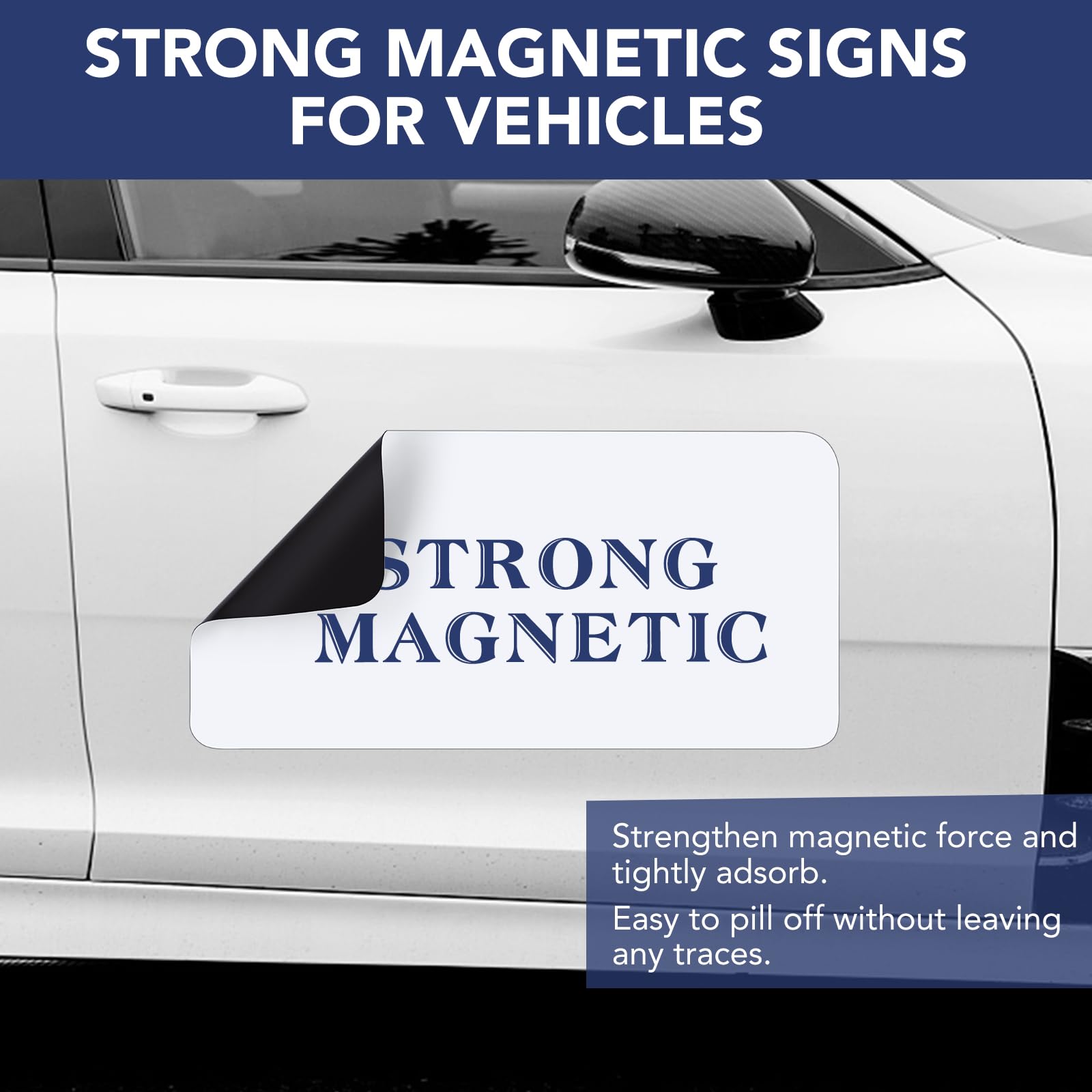 Diymag 4Pcs Blank Car Magnets, Car Door Magnets Rounded Corners Blank Car Magnet Set For Car To Advertise Business Cover Company