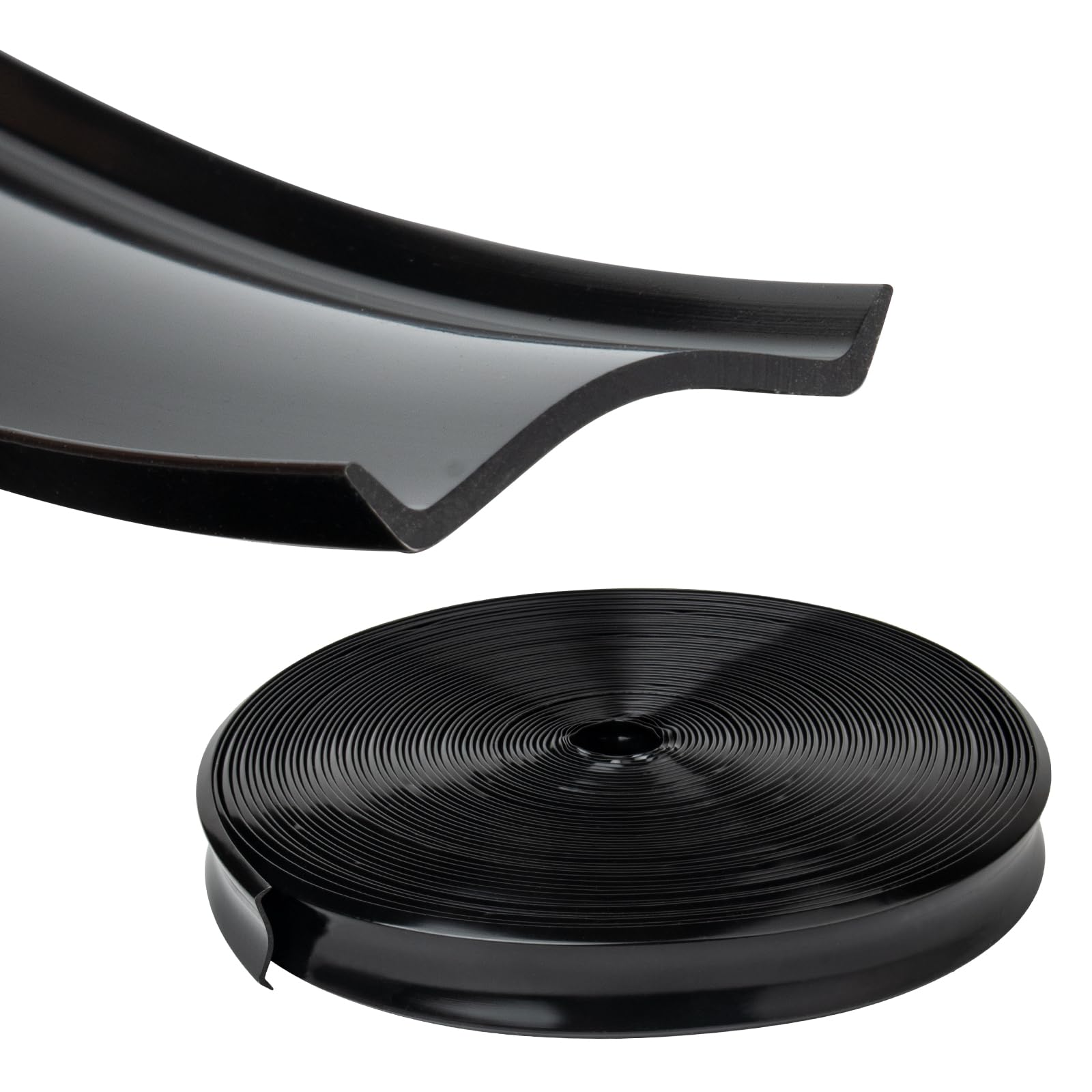 upuuup RV Trim molding Insert Screw Cover Trim Fits for RV Camper Travel (7/8'' Black 50FT)