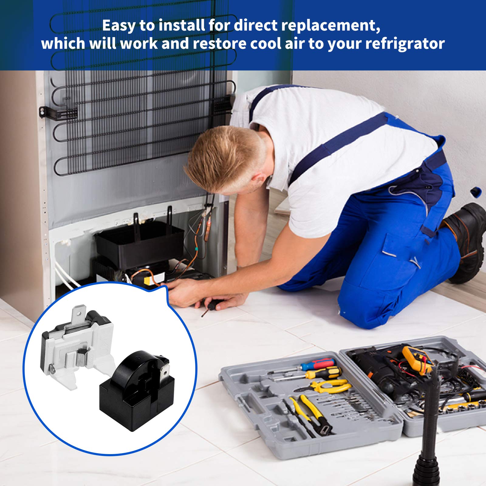 Wehhbtye 4 Pcs 1 Pin Refrigerator Starter Relay,Qp2-4.7/4R7 Relay,1 Pin Refrigerator Starter Relay And 6750C-0005P Refrigerator