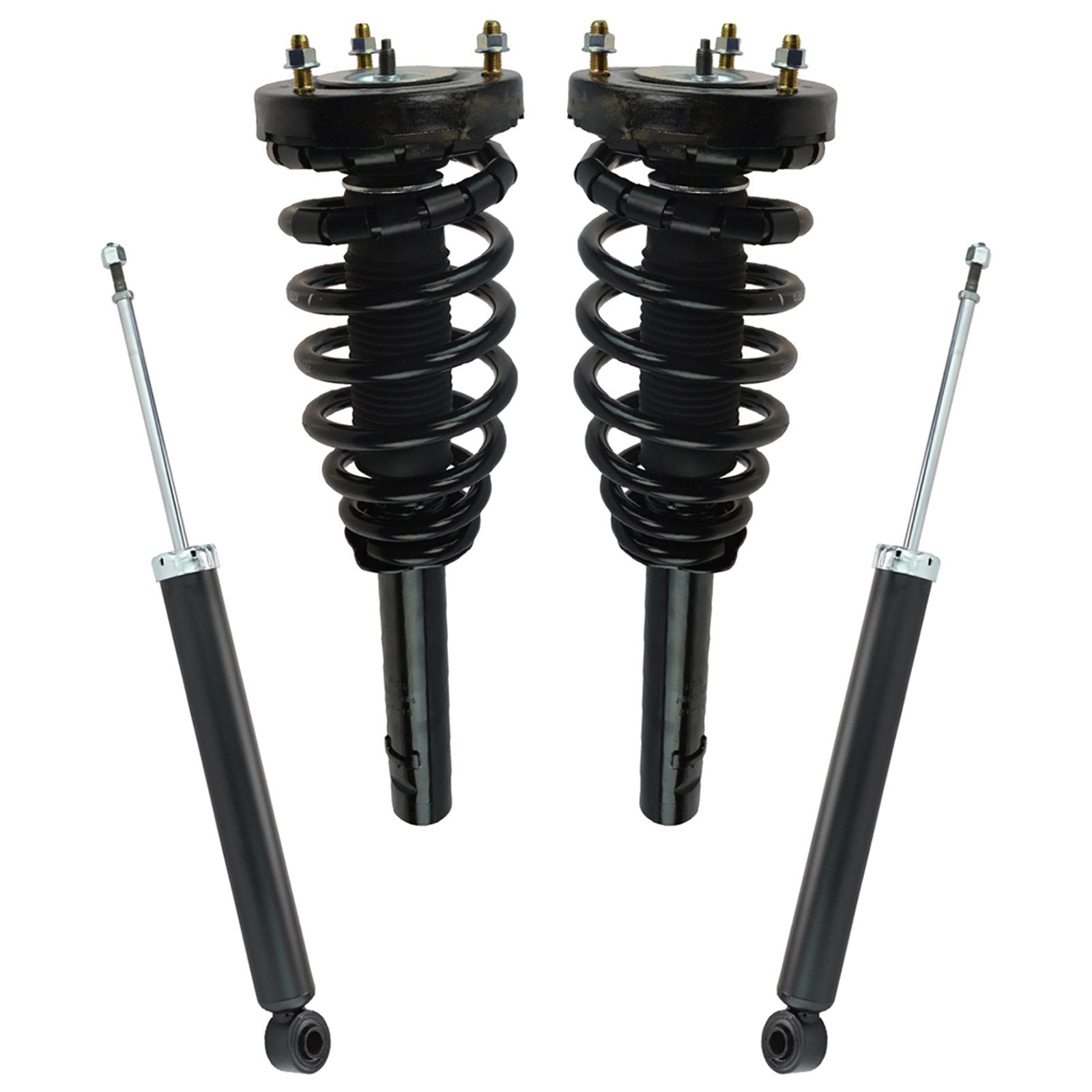 Trq Front And Rear Complete Strut Assembly & Shock Absorber Kit Complete Strut & Coil Spring Assembly Compatible With 2006-2011