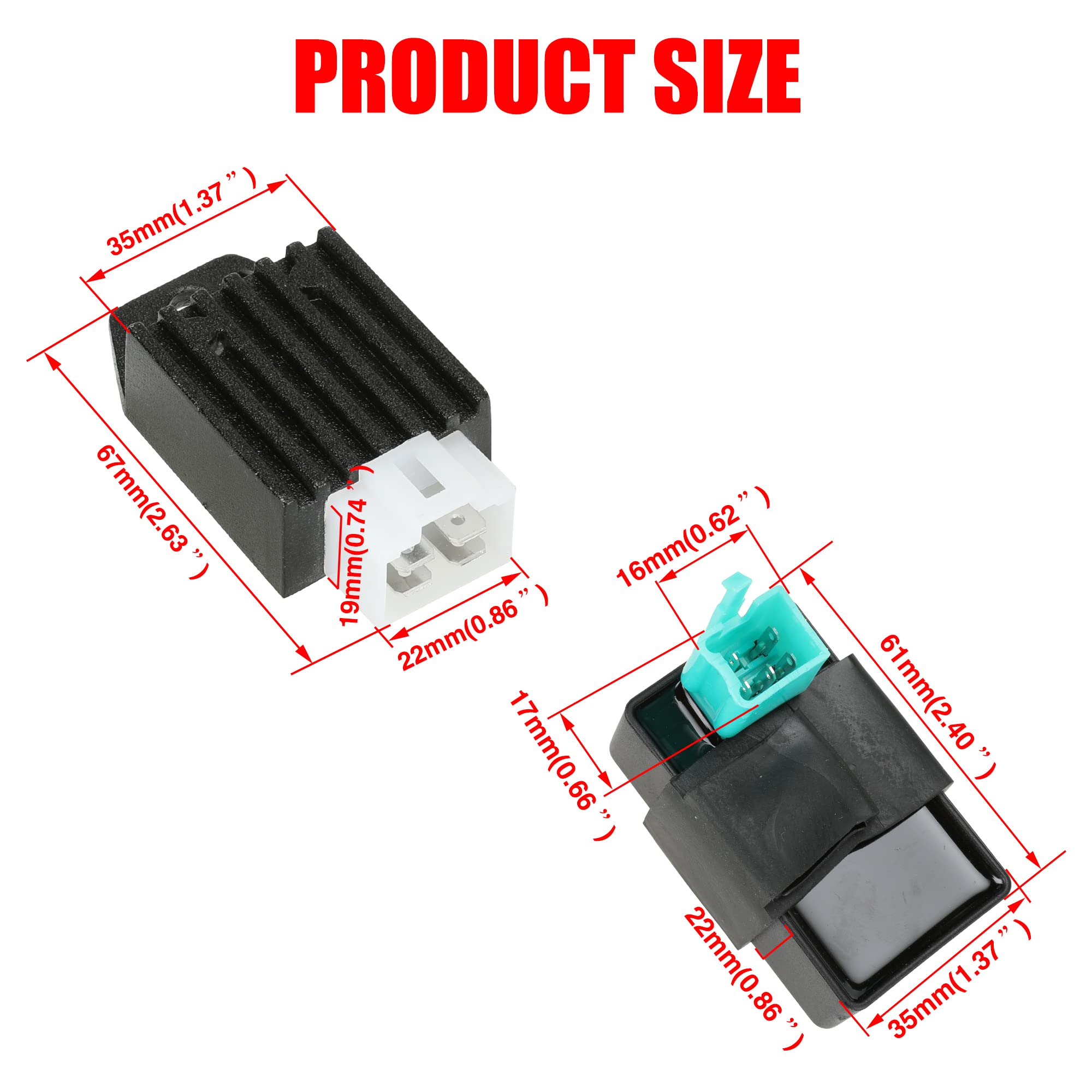 Grehua Ac Cdi Box Starter Solenoid Relay Ignition Coil Voltage Regulator Rectifier Spark Plug Kit For 50Cc 70Cc 90Cc 110Cc 125Cc