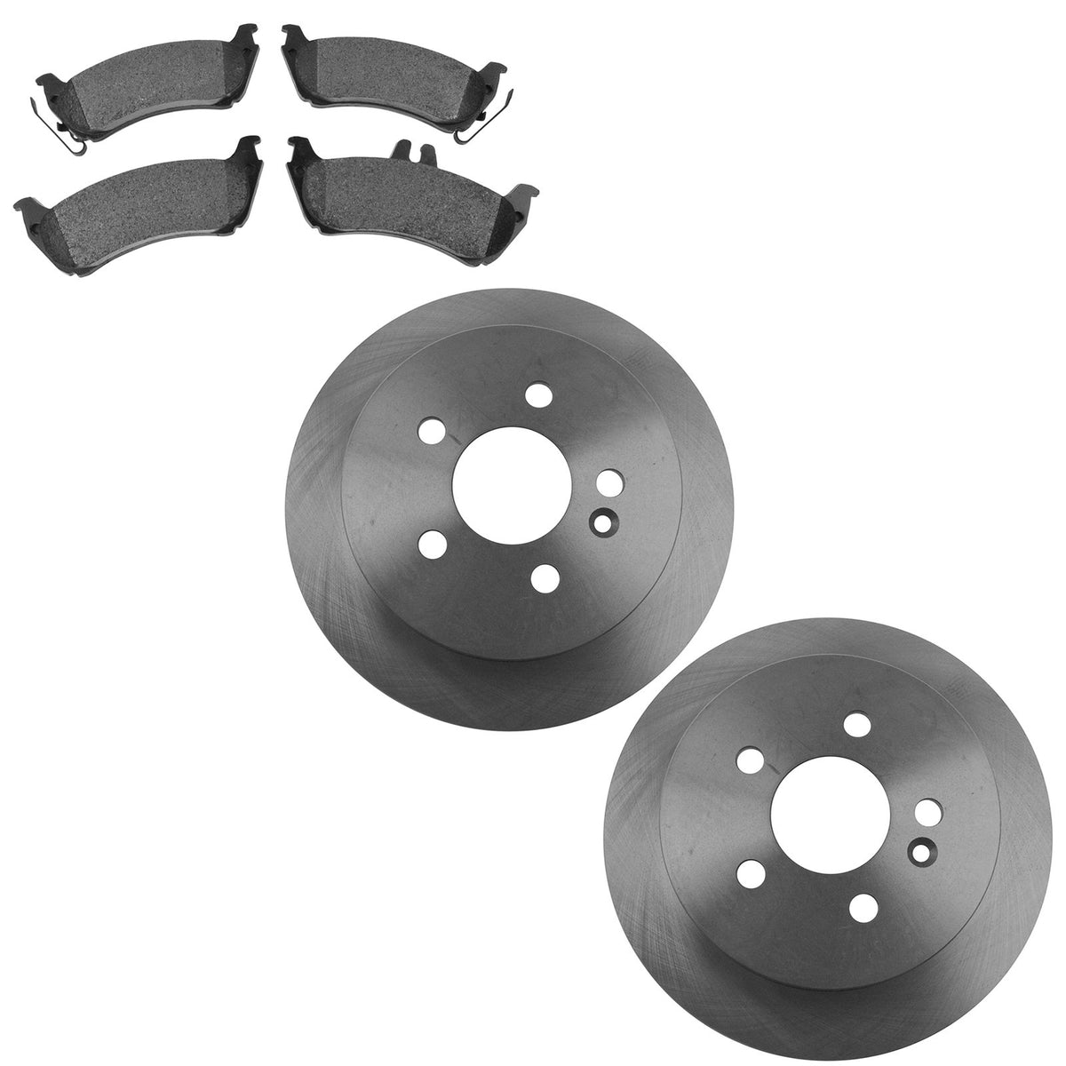 Trq Rear Brake Pad & Rotor Kit Brake Pads Brake Rotor Semi-Metallic Compatible With 1998-2003 Mercedes-Benz Ml320 2003-2005 Ml35