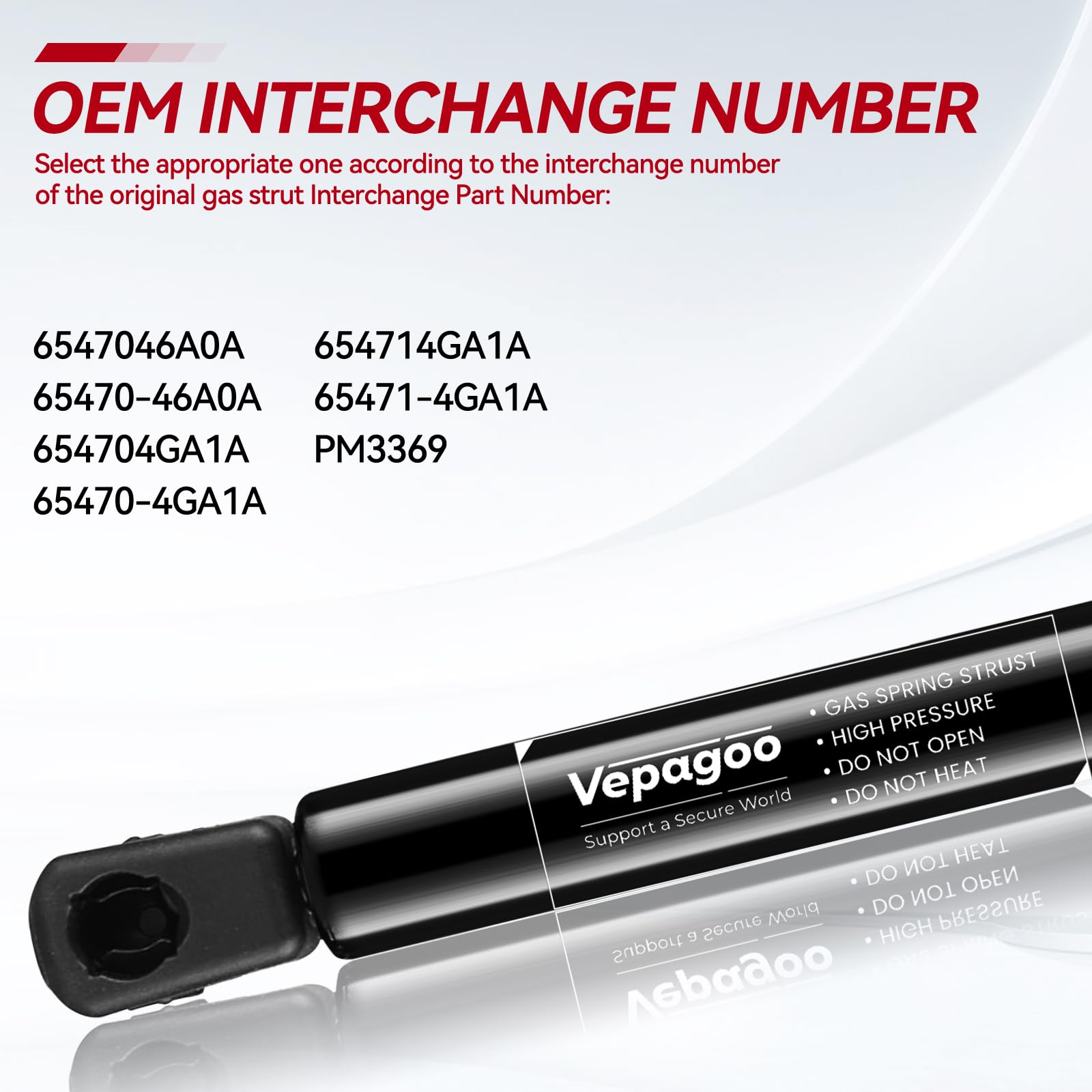 Vepagoo Pm3369 Front Hood Struts Compatible For 2014-2021 Infiniti Q50 Gas Shock Lift Supports, Sedan 4-Door Hood Rods Springs R