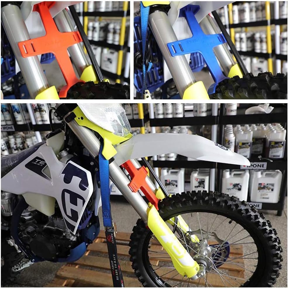 Ustpo Universal Motorcycle Fork Guard Suspension Support Brace Transportation Tool Tie Down Seal Saver Protection Plastic For Di