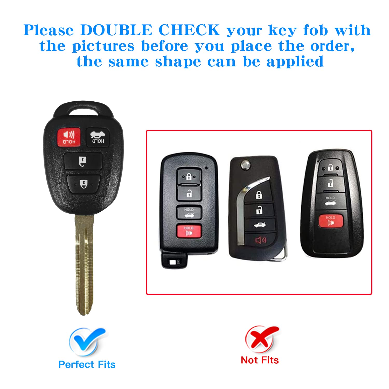 Mild East For Toyota Key Fob Cover With Metal Key Chain, Soft Tpu Easy To Press Key Fob Shell Case For 2012-2019 Camry Corolla R