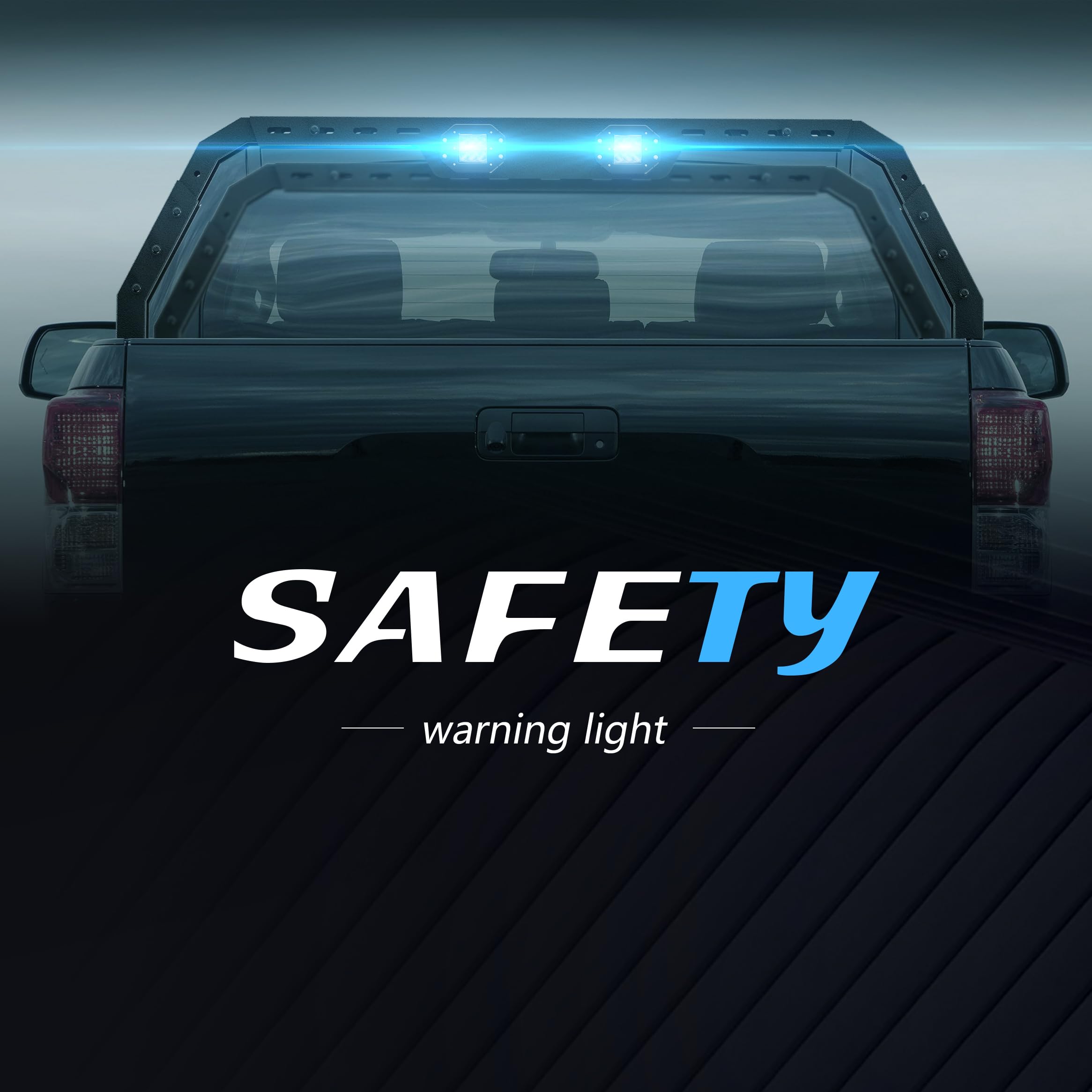 Eyouhz Overland Bed Racks Truck Cargo Carrier With 2 Light Bar Compatible For 2004-2024 Ford F150 & 2002-2024 Dodge Ram 1500 & 2007-2024 Chevy Silverado 1500 & 2007-2013 Toyota Tundra Ladder Back Rack