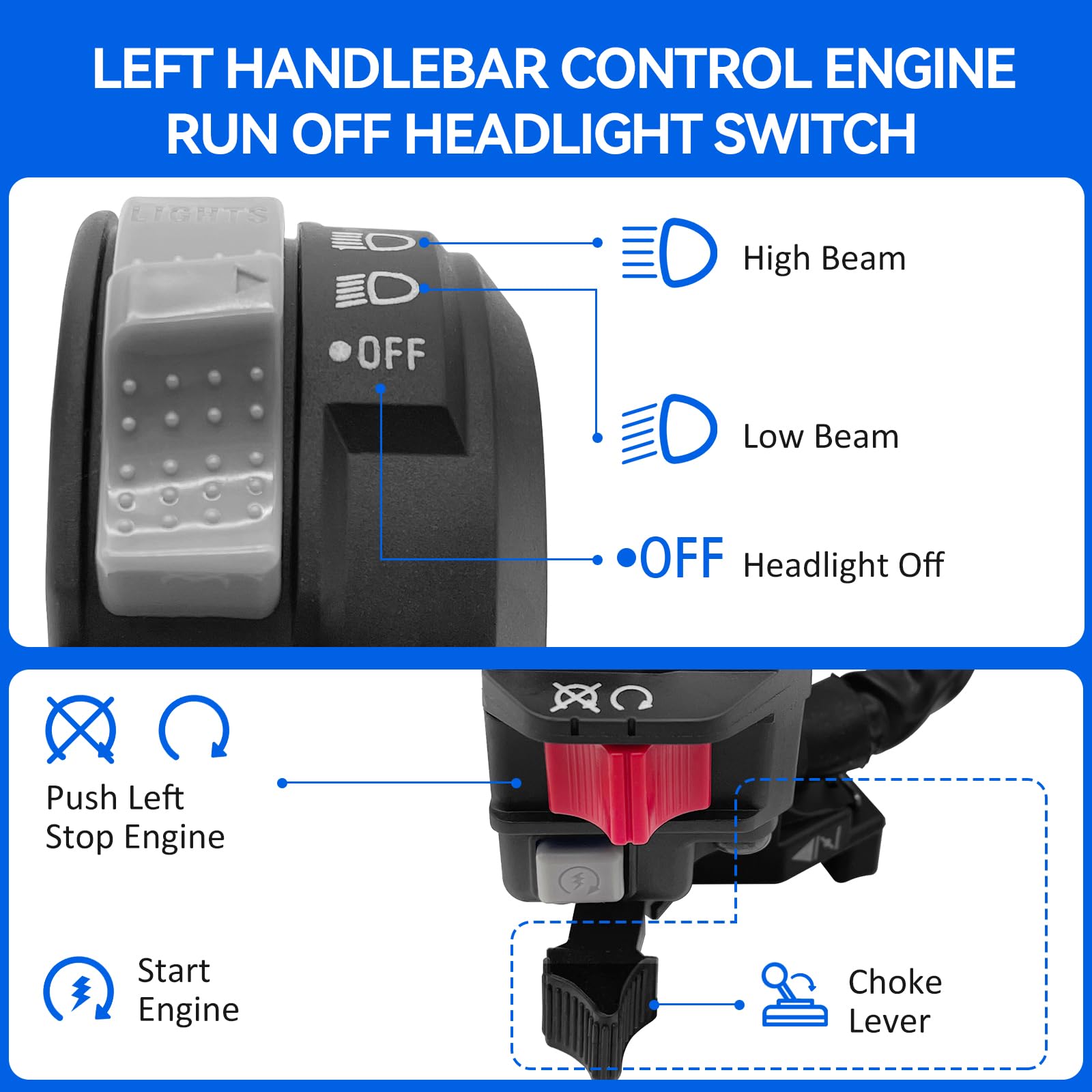 M MATI Start Stop Switch & Starter Solenoid Relay & Plug & Spark for Yamaha YFM Big Bear 250/400 Grizzly 350/400/660 Kodiak 400/