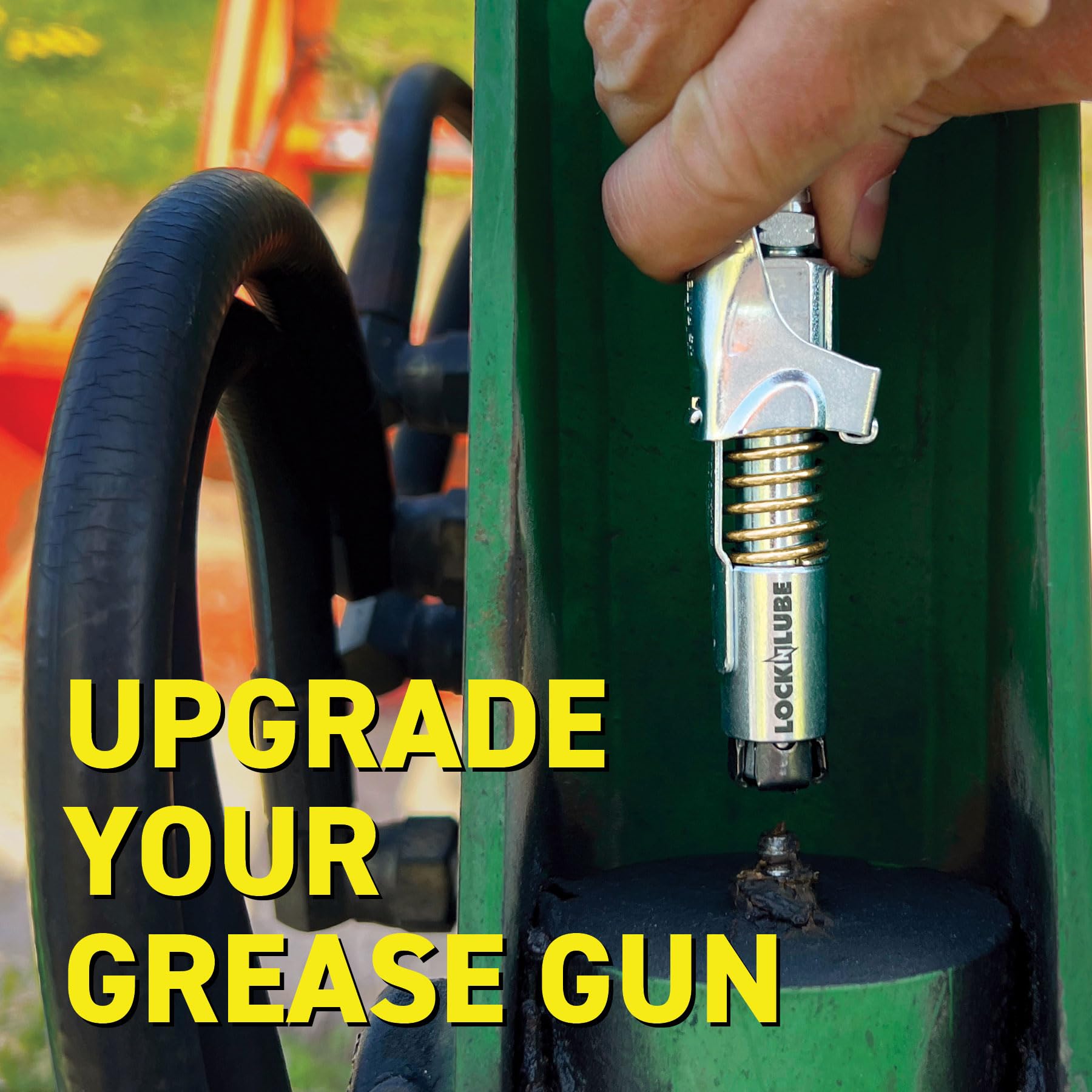 Locknlube Grease Gun Coupler Locks Onto Zerk Fittings. Grease Goes In, Not On The Machine. World'S Best-Selling Original Locking