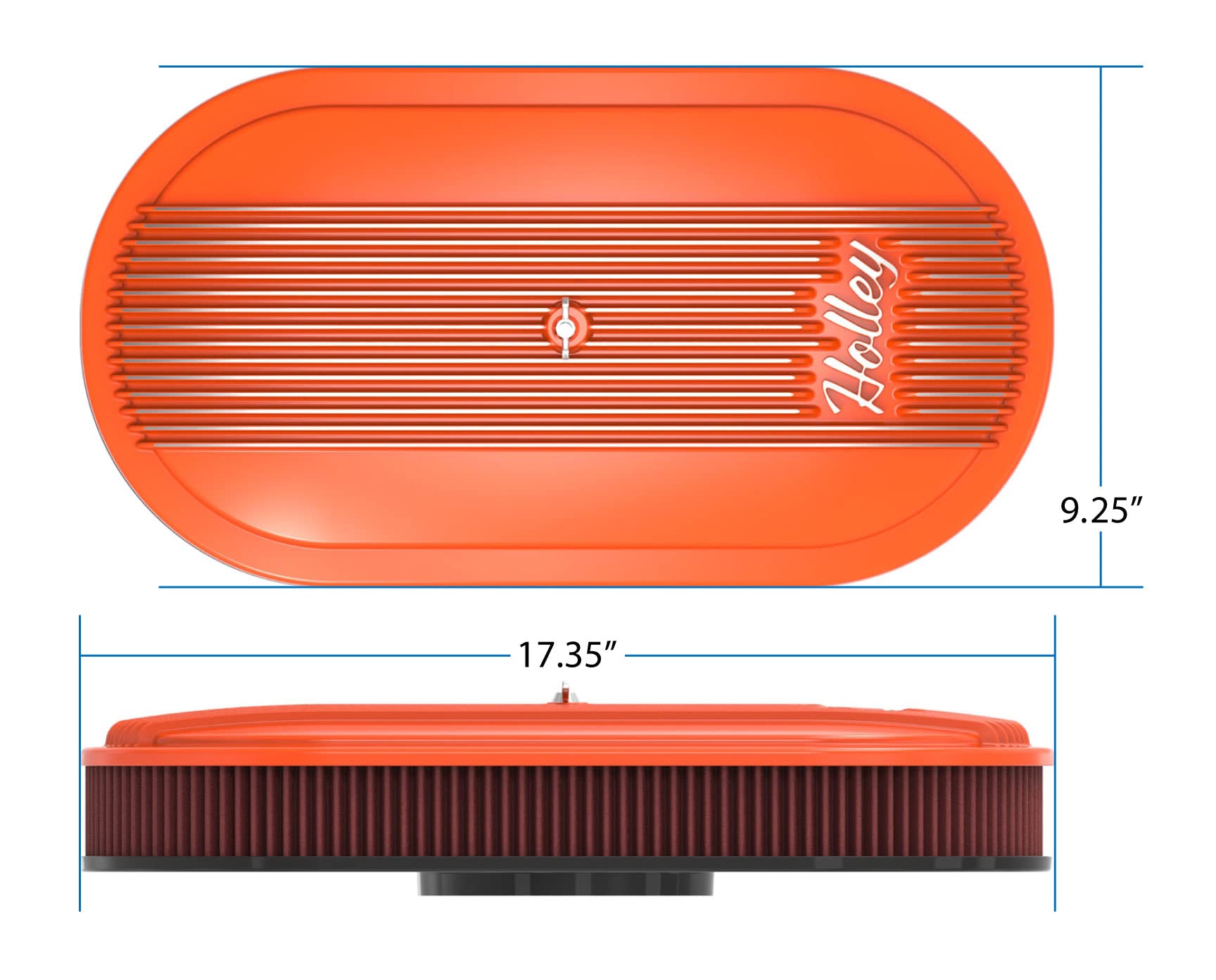 Holley 120-403: Oval Air Cleaner, Finned