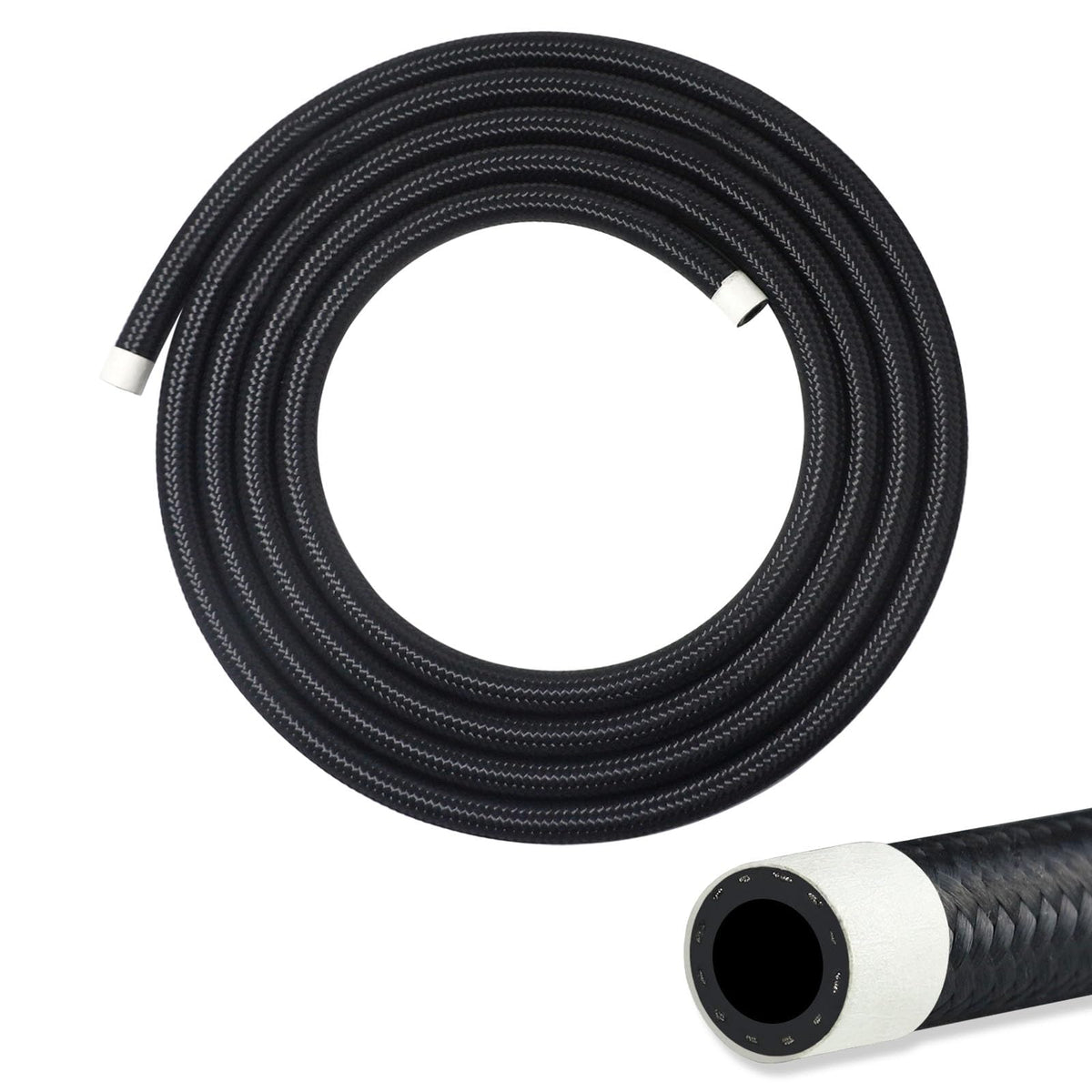 VWTNI 8AN Fuel Line, 8AN CPE Fuel Hose, 10FT Transmission/Oil Cooler Lines, Nylon Braided Fuel Line Hose.