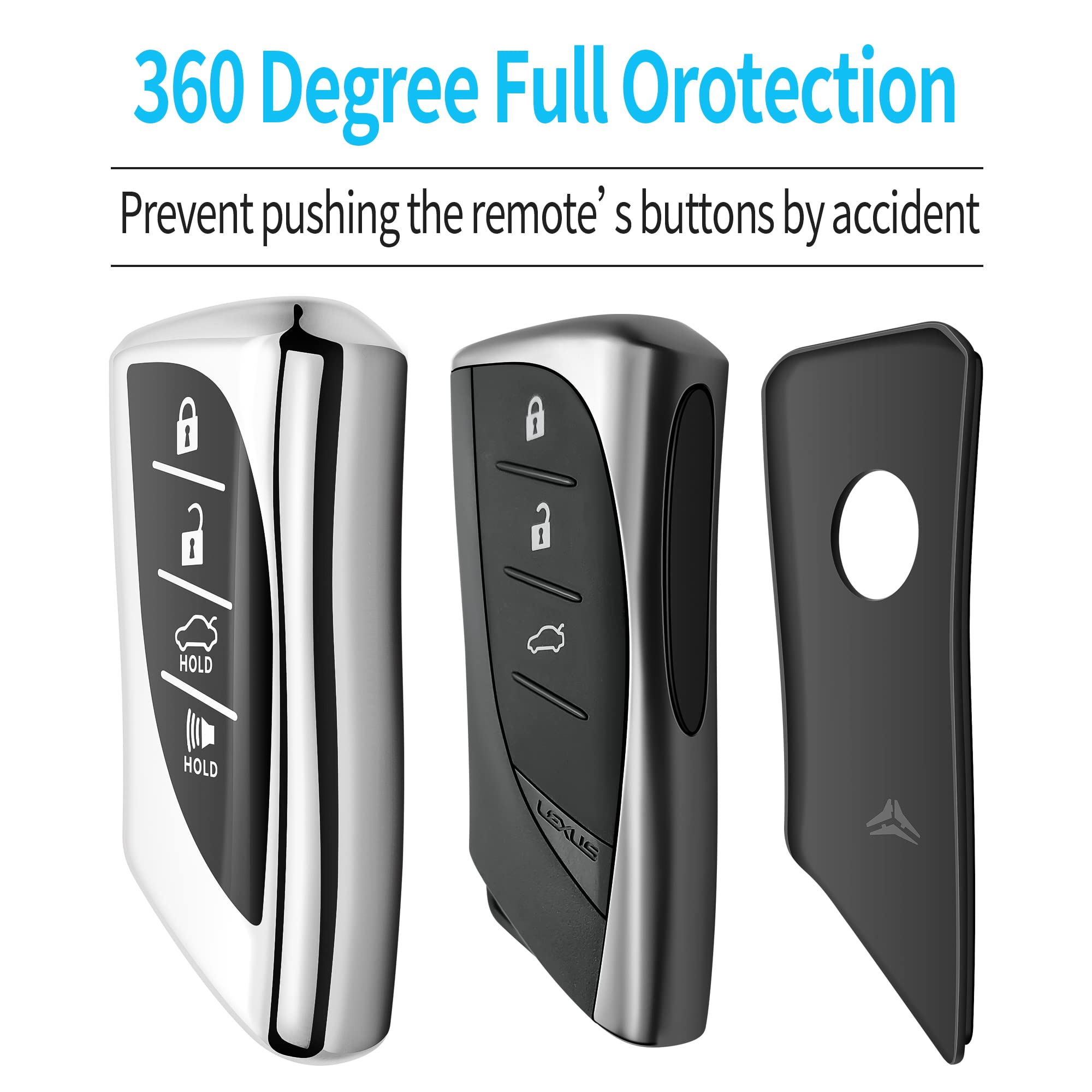 Tukellen For Lexus Key Fob Cover, Premium Soft Tpu Full Protection Key Fob Case For Lexus Es350 Es300H Ux200 Ls500 Ls500H Lc500