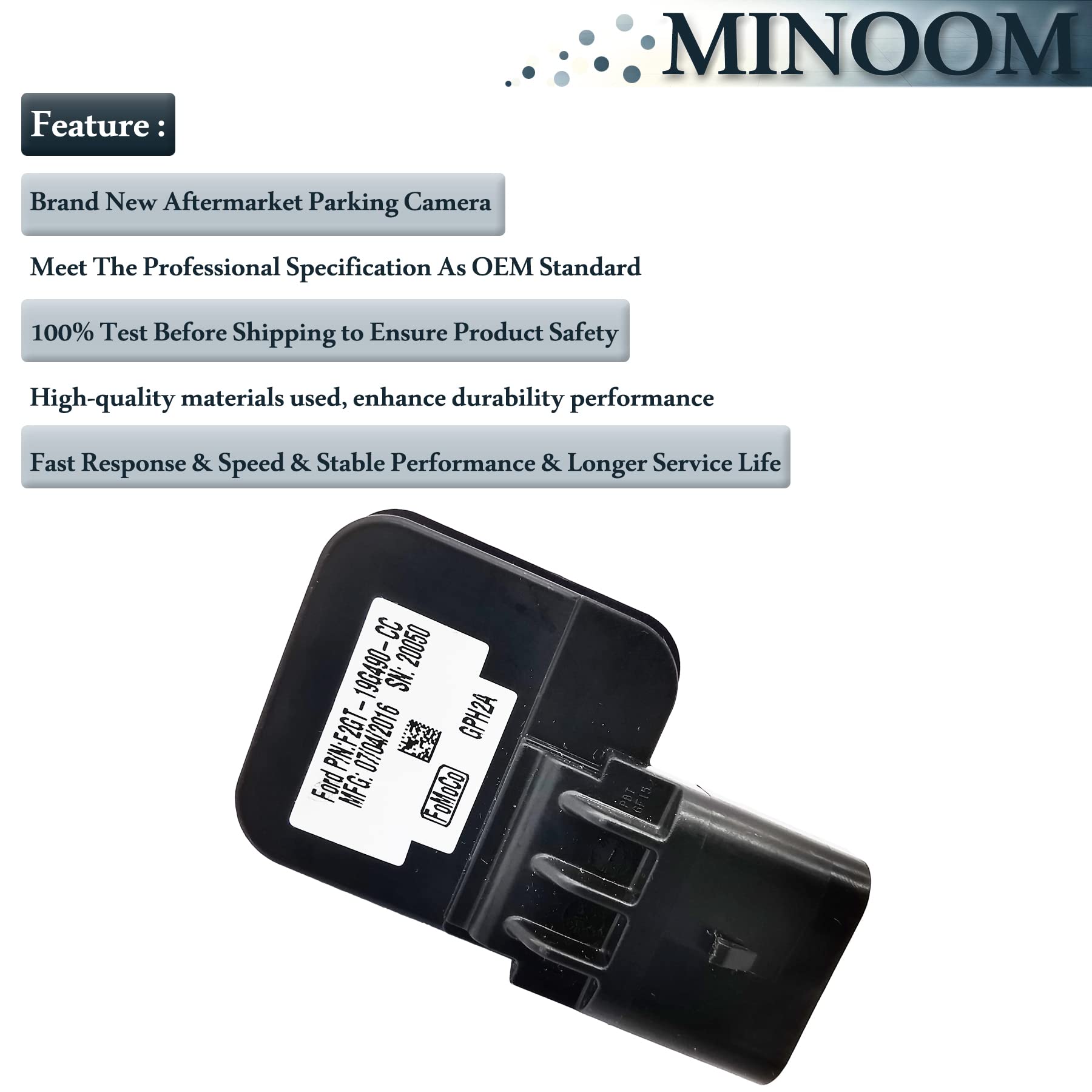 Minoom F2Gt-19G490-Cc Rear View Backup Parking Camera Replacement For F-Ord Explorer 2016-2019 Part No.#F2Gt 19G490 Cc