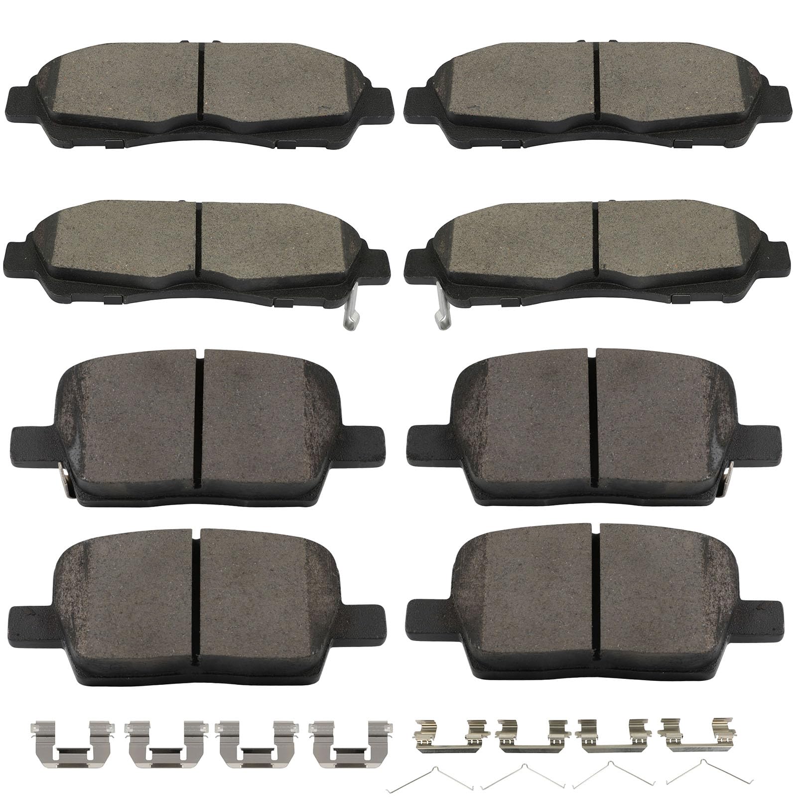 SCITOO D1896 D1877 Front & Rear Ceramic Brake Pads Sets w/Hardware Fit For Buick For Enclave 2018-2020,For Cadillac For XT5 / Fo