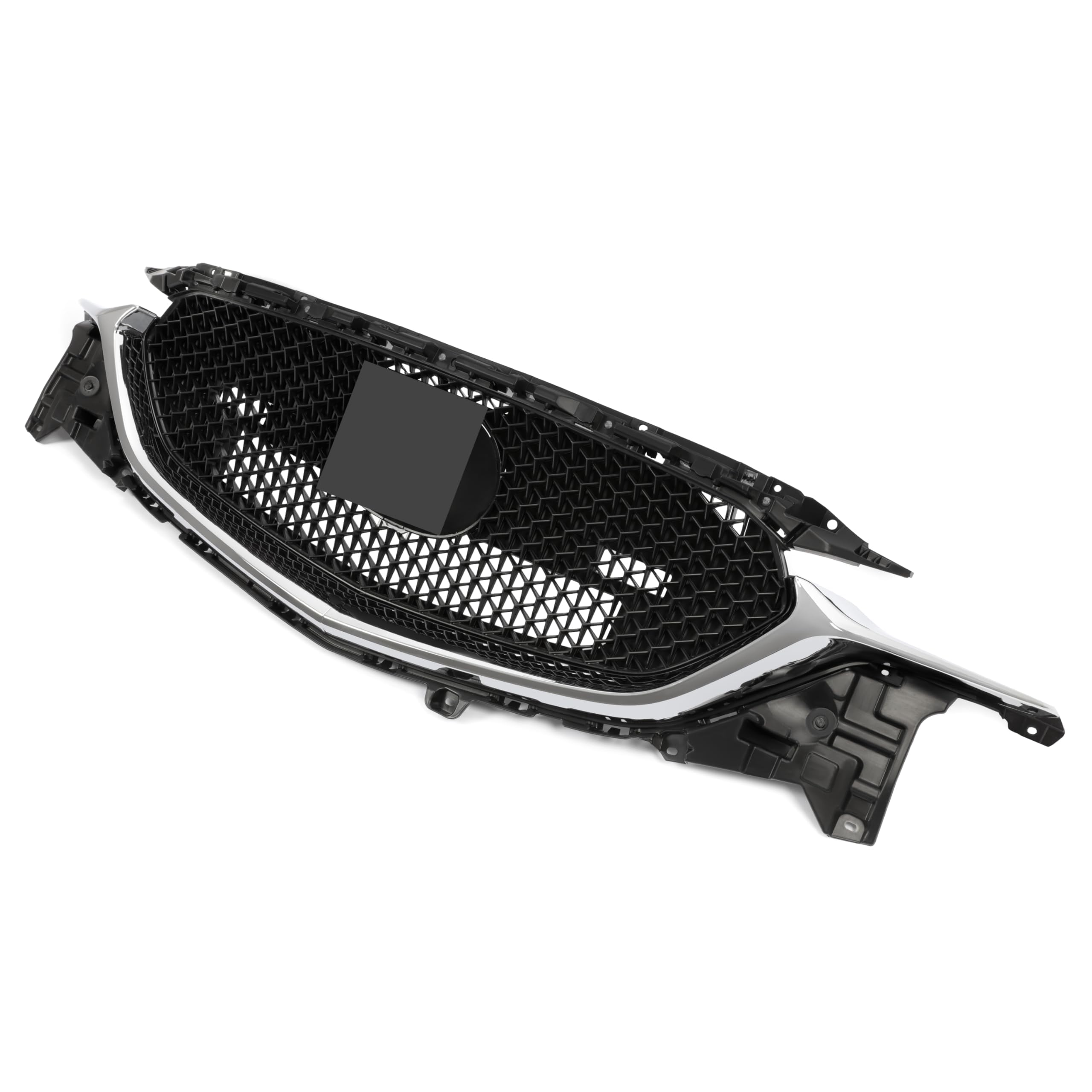 KUAFU Front Bumper Grille Grill Compatible with 2017-2021 Mazda CX-5 CX5 Replacement for KB8D-50-710J KB8D50710J With Chrome Mol