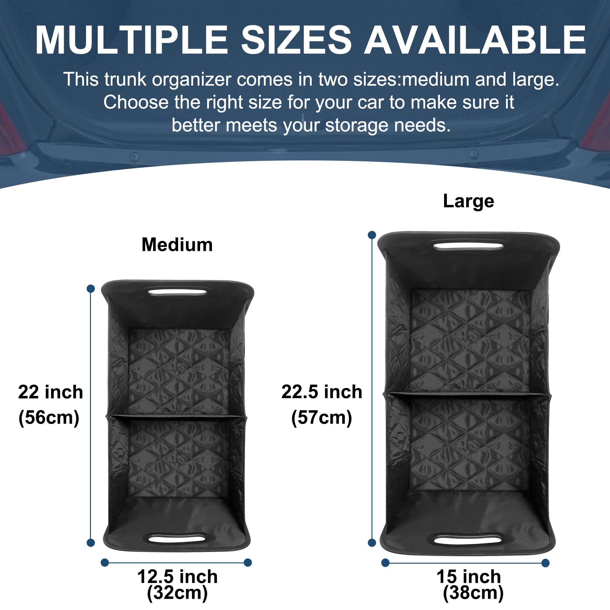 Deelsk Car Trunk Organizer And Storage - 6 Big Pockets, Waterproof Polyester Trunk Organizer For Suv/Minivan/Truck - Large, Char