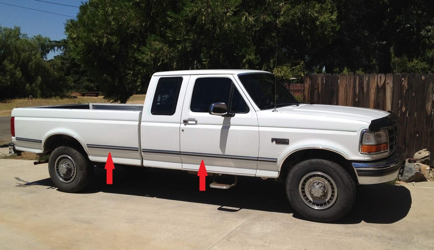 1992-1996 Ford Black Chrome Side Body Trim Molding Rocker Panel Pickup Truck F150, F250, F350, Bronco - 2'' Wide (Half Roll - 12