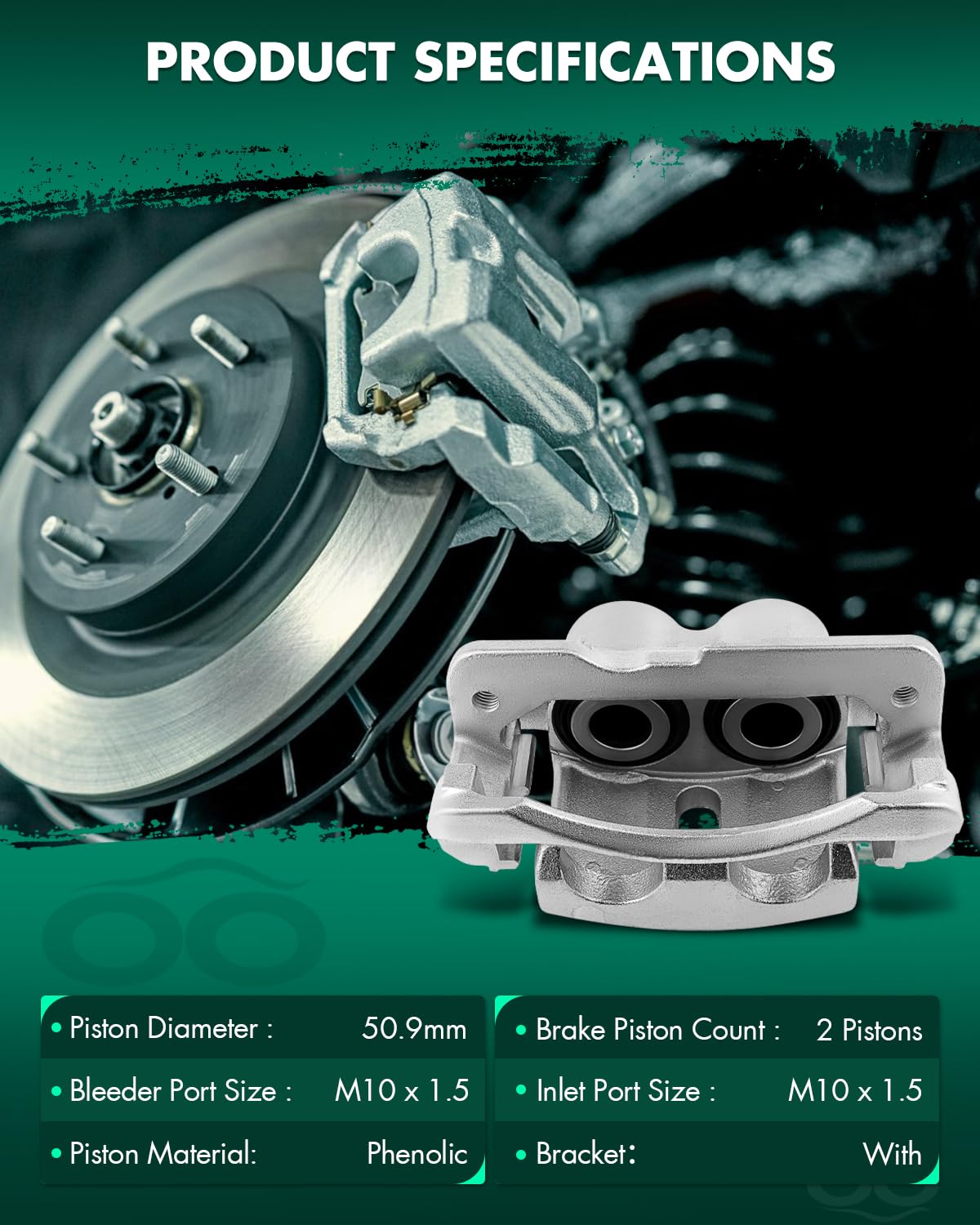 Scitoo Front Right Brake Caliper With Bracket 18-B4728 Compatible For Cadillac 02-06 For Chevrolet 99-13 For Gmc 99-13 For Humme