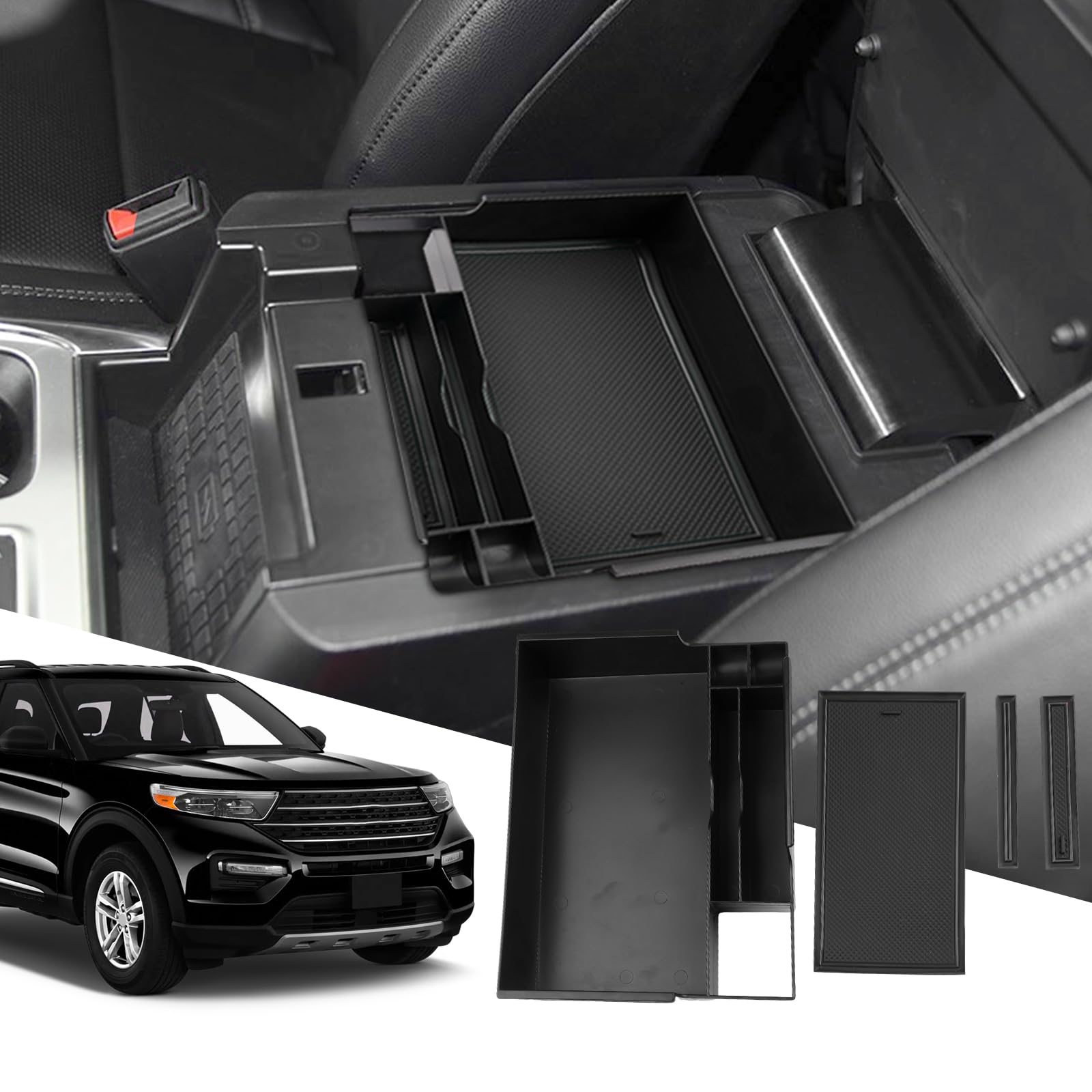 SXCY for 2023 2024 2025 Ford Explorer Center Console Organizer for Ford Explorer 2020-2025 Accessories Console Tray for 2023-202