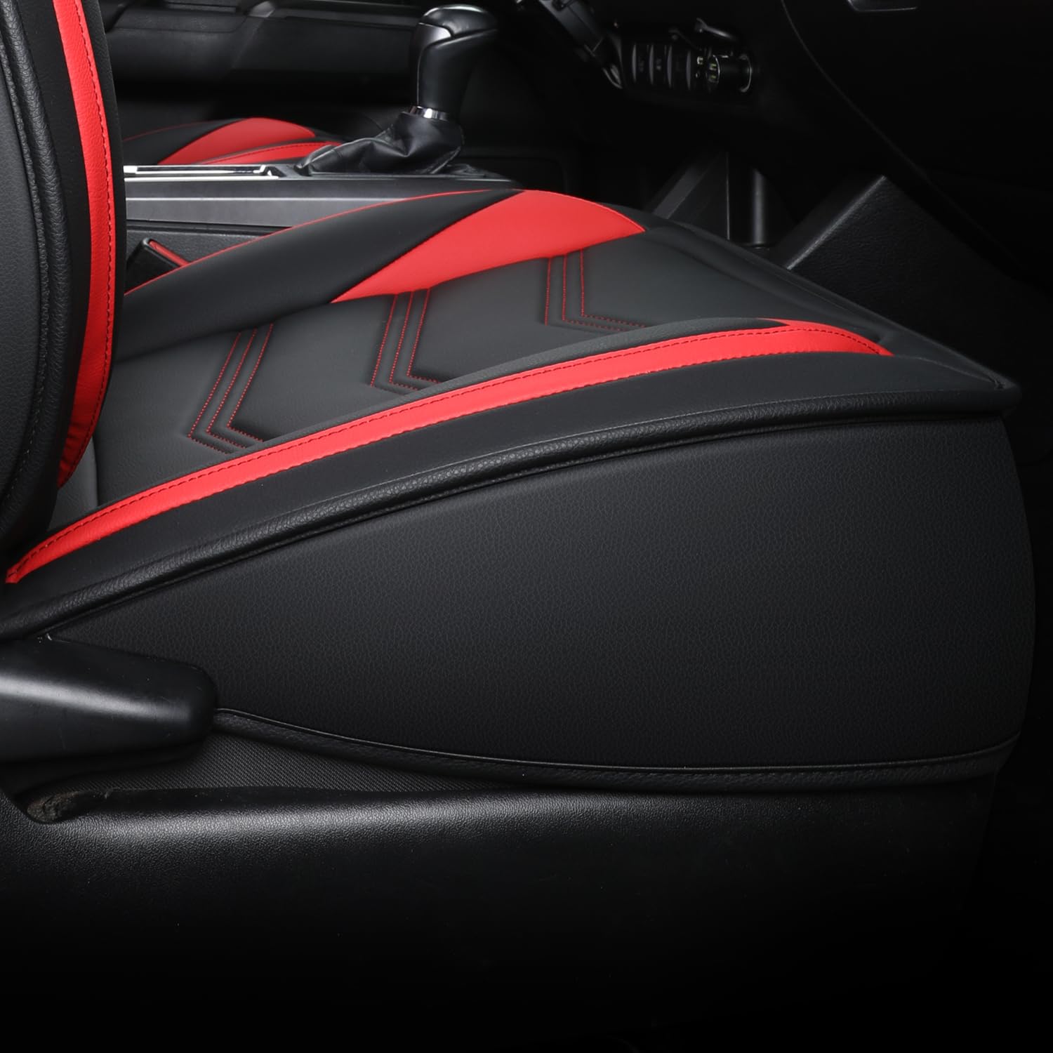 Luckyman Club Front-Only Seat Covers For Tacoma 2005-2023 With Waterproof Faux Leather (Front Only, Red)