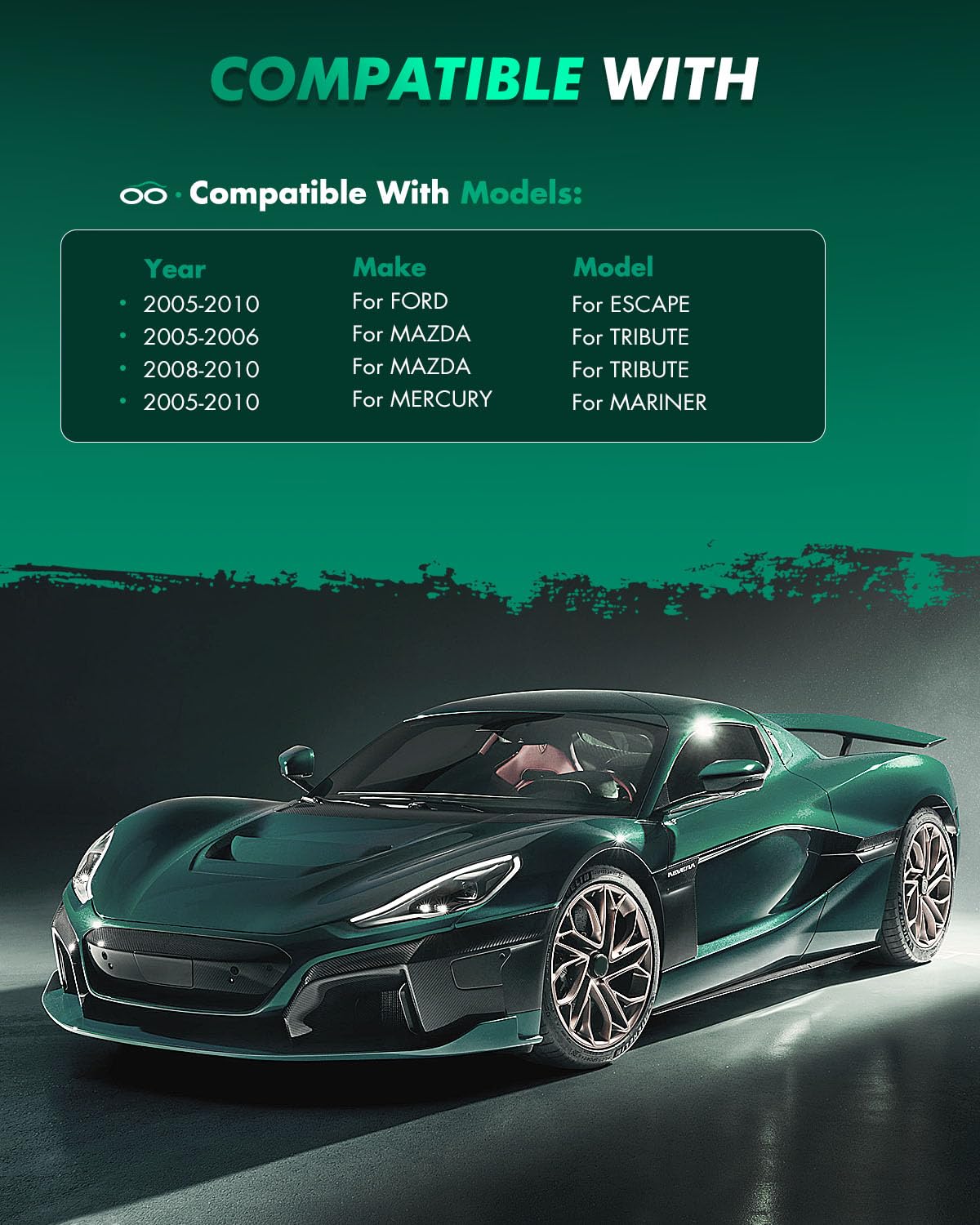 Scitoo D1047 Front Ceramic Brake Pads Sets Fit For Ford For Escape 2005-2012,For Mazda Tribute 2005-2006 2008-2010,For Mercury M