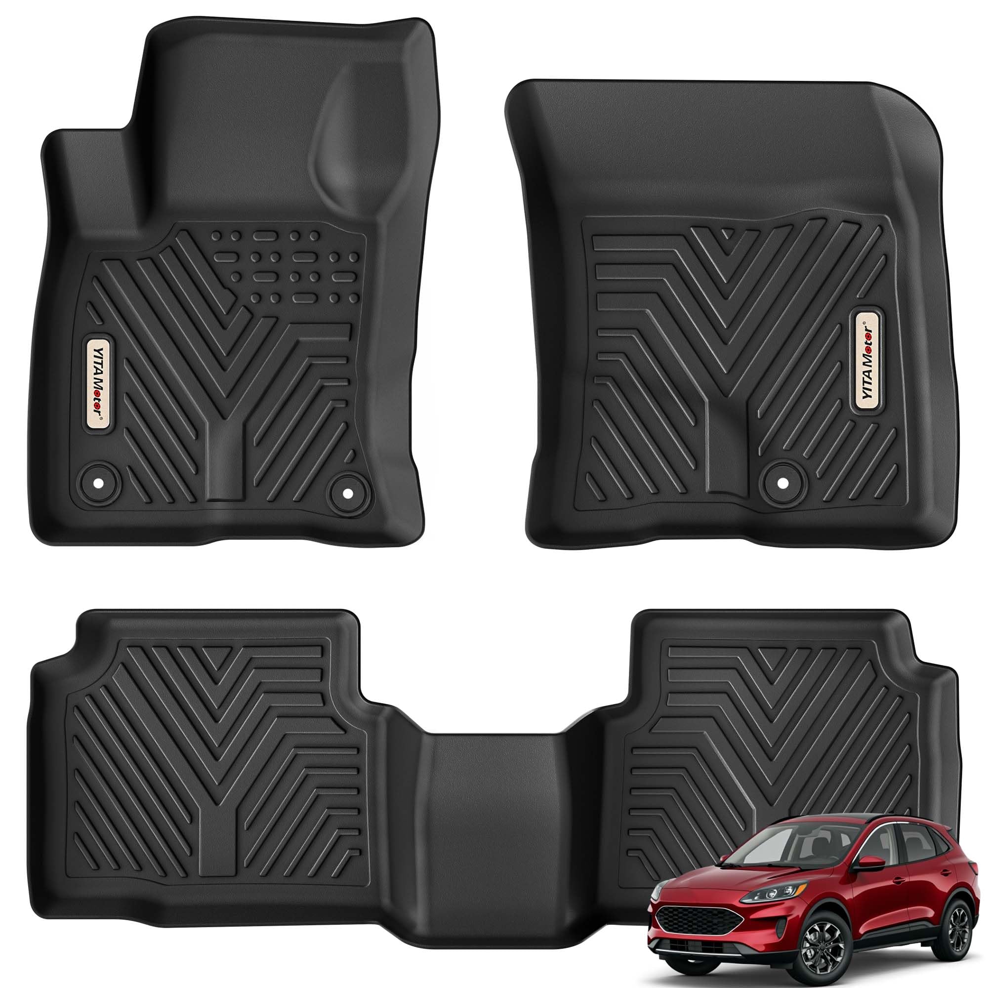 Yitamotor Floor Mats Compatible With 2020-2025 Ford Escape (No Hybrid), Custom Fit Floor Liners 1St & 2Nd Row All Weather Protec
