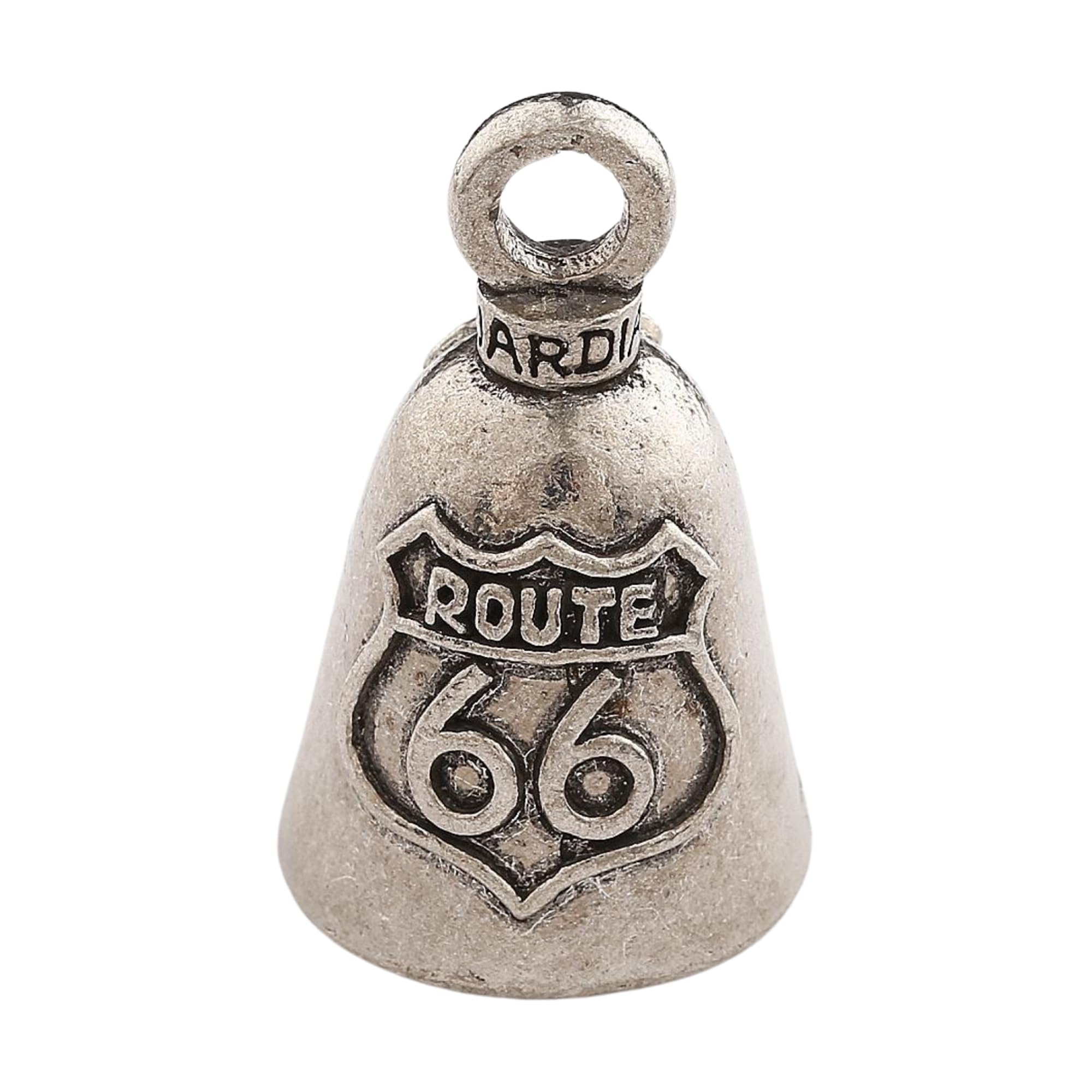 Guardian Bell Route 66 Good Luck Bell w/Keyring & Black Velvet Gift Bag | Motorcycle Bell | Lead-Free Pewter | Good Luck Gift to