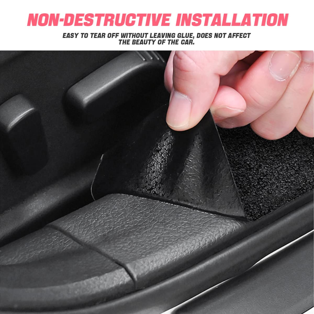 Anti Slip Car Door Entry Guard, Diy Adhesive Door Sill Protector, Nano Tape Films Peva Cover, Rear Trunk Edge Guard Protection, Car Accessories (Black, 2.7'X196')