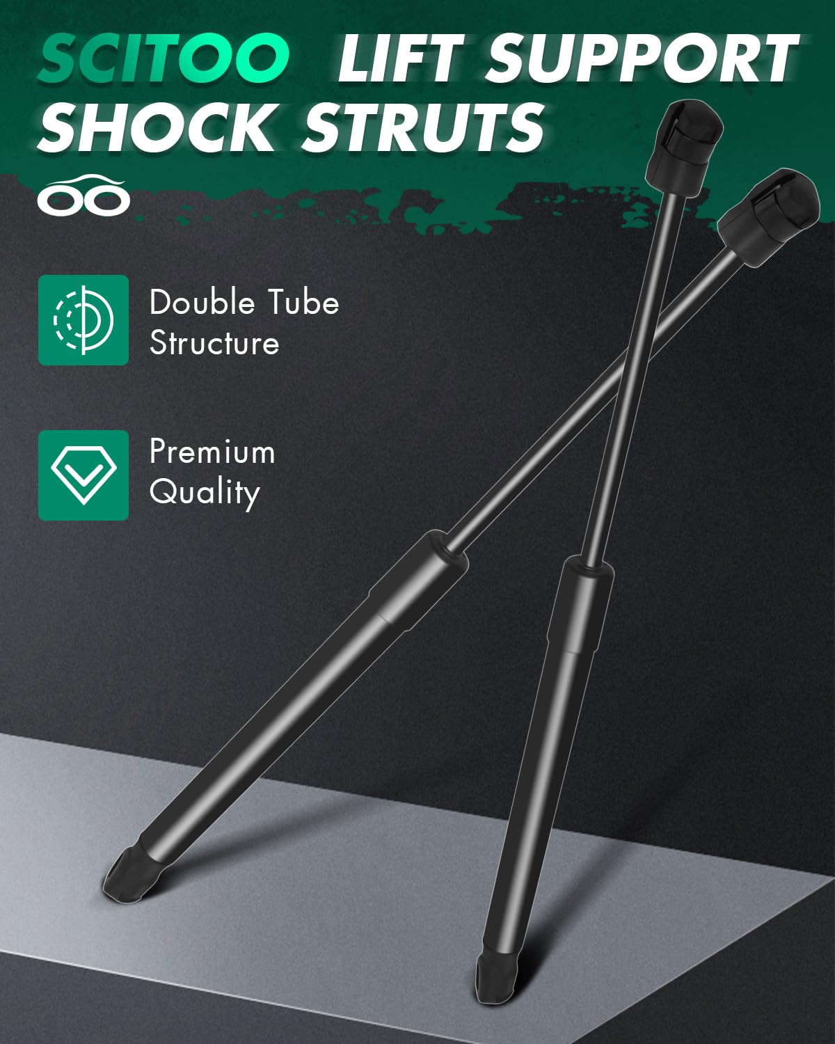 Scitoo Hood Lift Supports - Replacement Struts Gas Springs Shocks Fit For Hyundai Sonata 1.6L 2015-2016, 2.0L 2015-2017, 2.4L 20