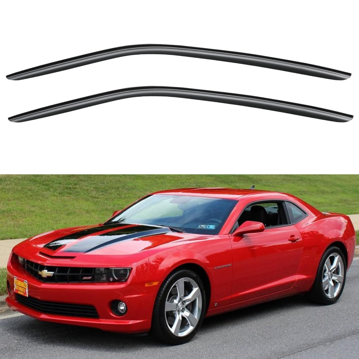 Window Visors Rain Guards Shield for 2010-2024 Chevy Camaro Coupe, Out-Channel Window Vent Wind Deflectors Visors Shades for 10-
