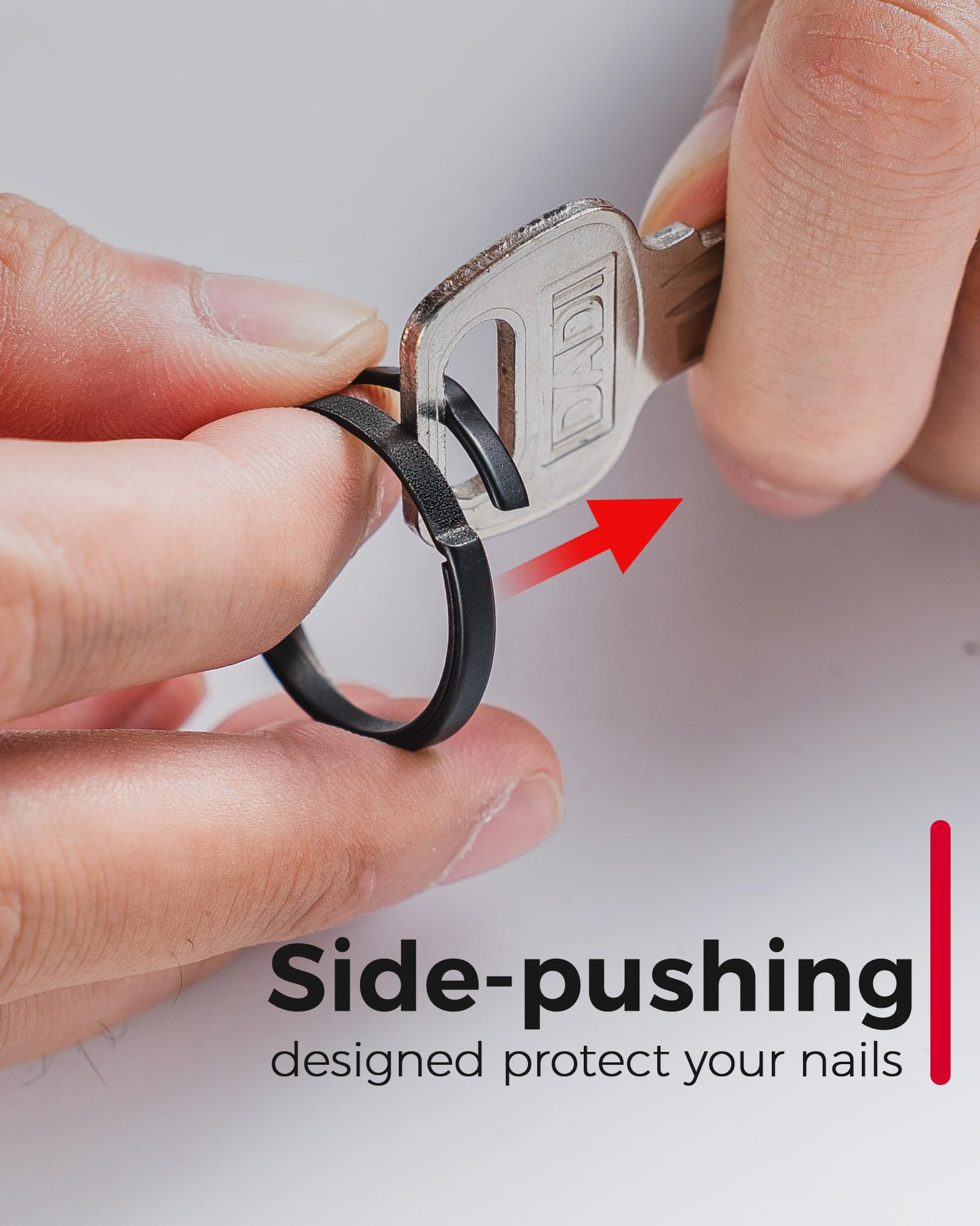 Fegve Key Fob Keychain, Key Rings For Car Keys,Titanium Key Chain Clip With Side-Pushing Keyring & 2/3Inch D Ring Keychain For M