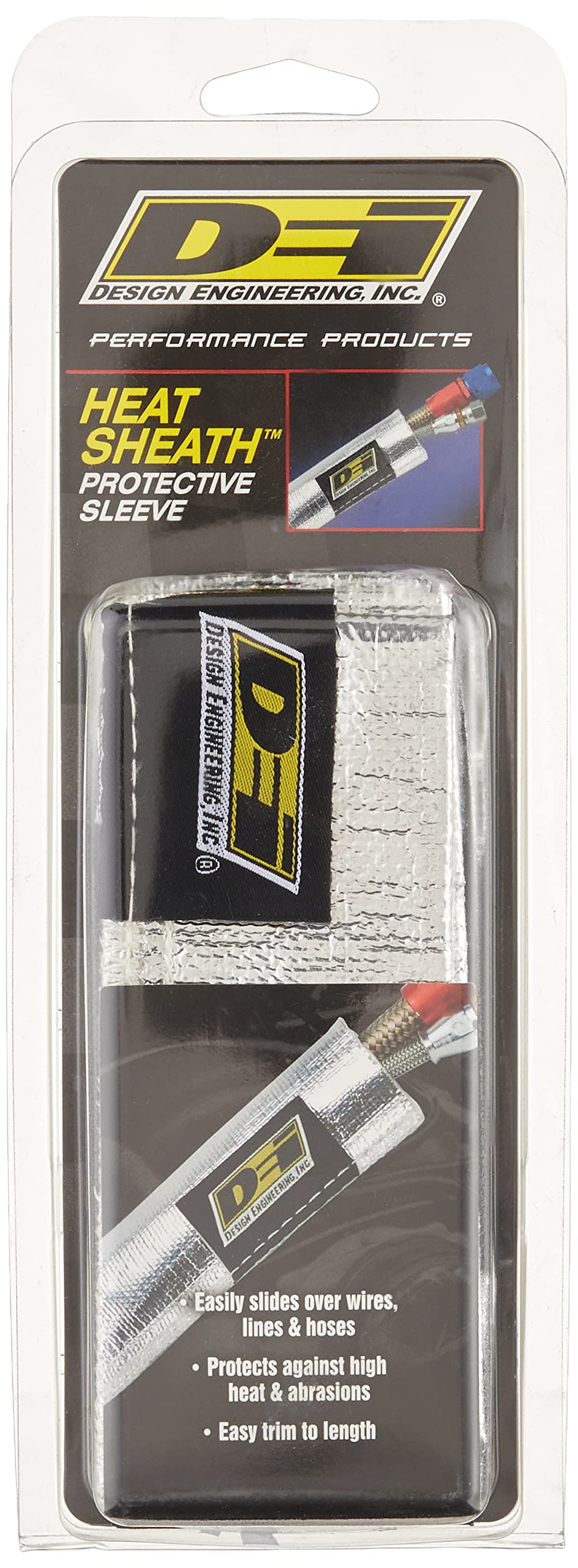 Design Engineering 010419 Heat Sheath 1 I.D. X 3Ft Aluminized Sleeving For Ultimate Hi-Temp Protection