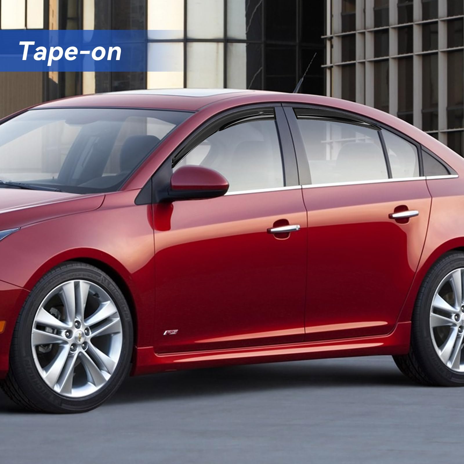 Window Visors Rain Guards Shield for 2011-2015 Chevy Cruze Sedan, Out-Channel Window Vent Wind Deflectors Visors Shades for 2016