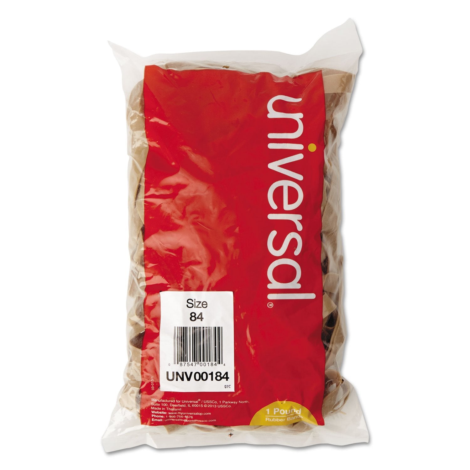 Universal Unv00184 0.04 In. Gauge Size 84 Rubber Bands - Beige (155/Pack)