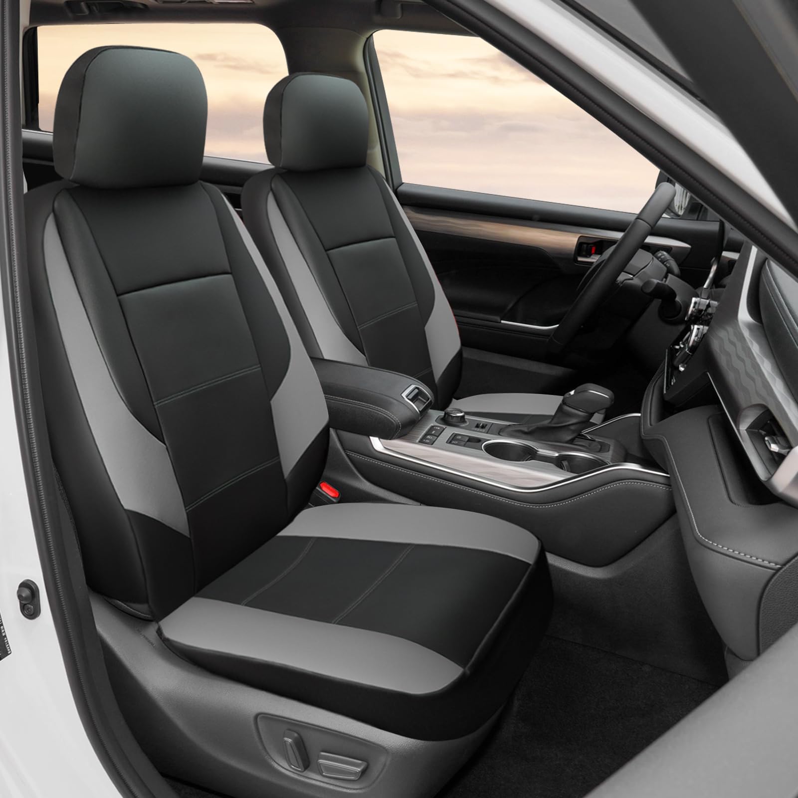 Giant Panda Front Car Seat Cover Custom Fit Toyota, Leather Bucket Seat Covers For Toyota Rav4 Camry Highlander Corolla Prius 2-