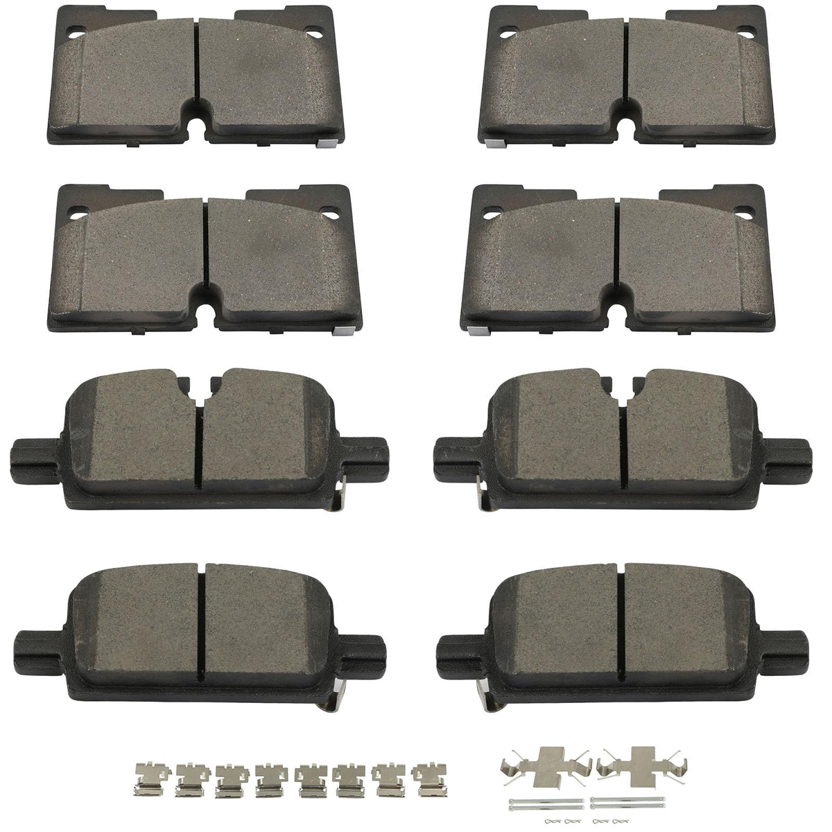 Scitoo D2173 D2174 Ceramic Brake Pads Sets Front & Rear W/Hardware Replacement For Cadillac For Escalade Esv, For Chevy For Silv