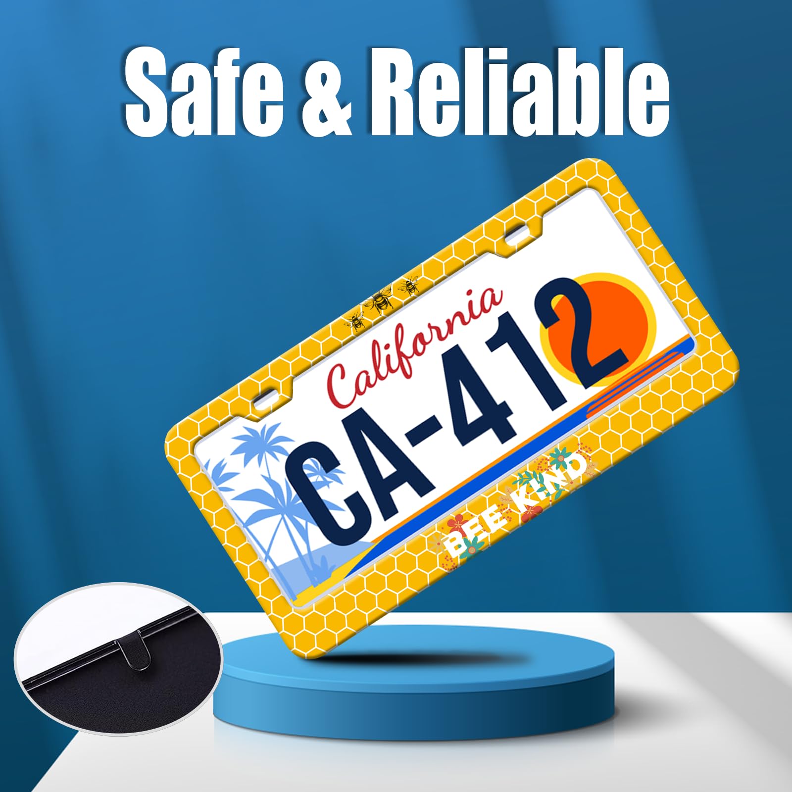 Bat Hippie License Plate Frames Colorful Bats Gothic License Plate Holder for Car Decor Parts Personalized Stainless Steel Licen