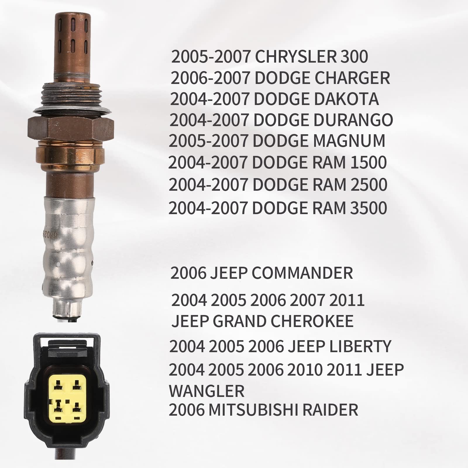 Oxygen O2 Sensor Upstream & Downstream Compatible With 2004-2007 Dodge Ram 1500 Magnum Charger Commander Liberty Chrysler 300 Mitsubishi - Replaces 56028994Aa 56028994Ab 05149170Aa Os5249 - Set Of 4
