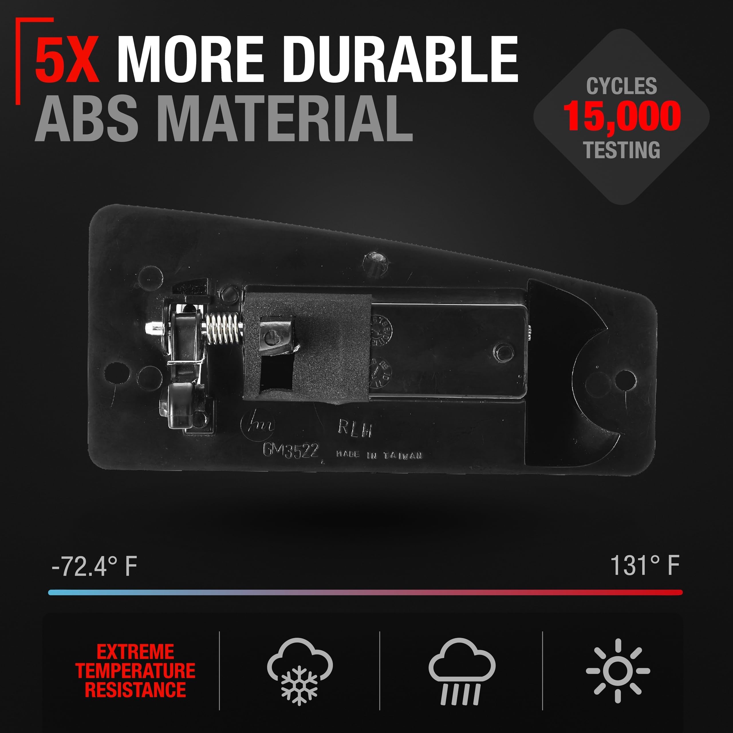 T1A Extended Cab Door Handle, Rear Driver Door Handle Compatible With 1999-2007 Chevrolet Silverado 1500 2500; 99-07 Gmc Sierra